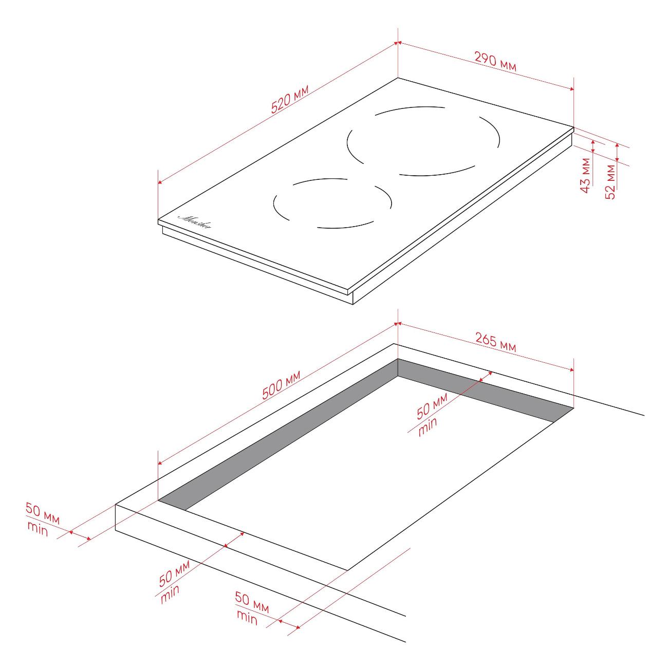 Встраиваемая электрическая панель Monsher MHE 34
