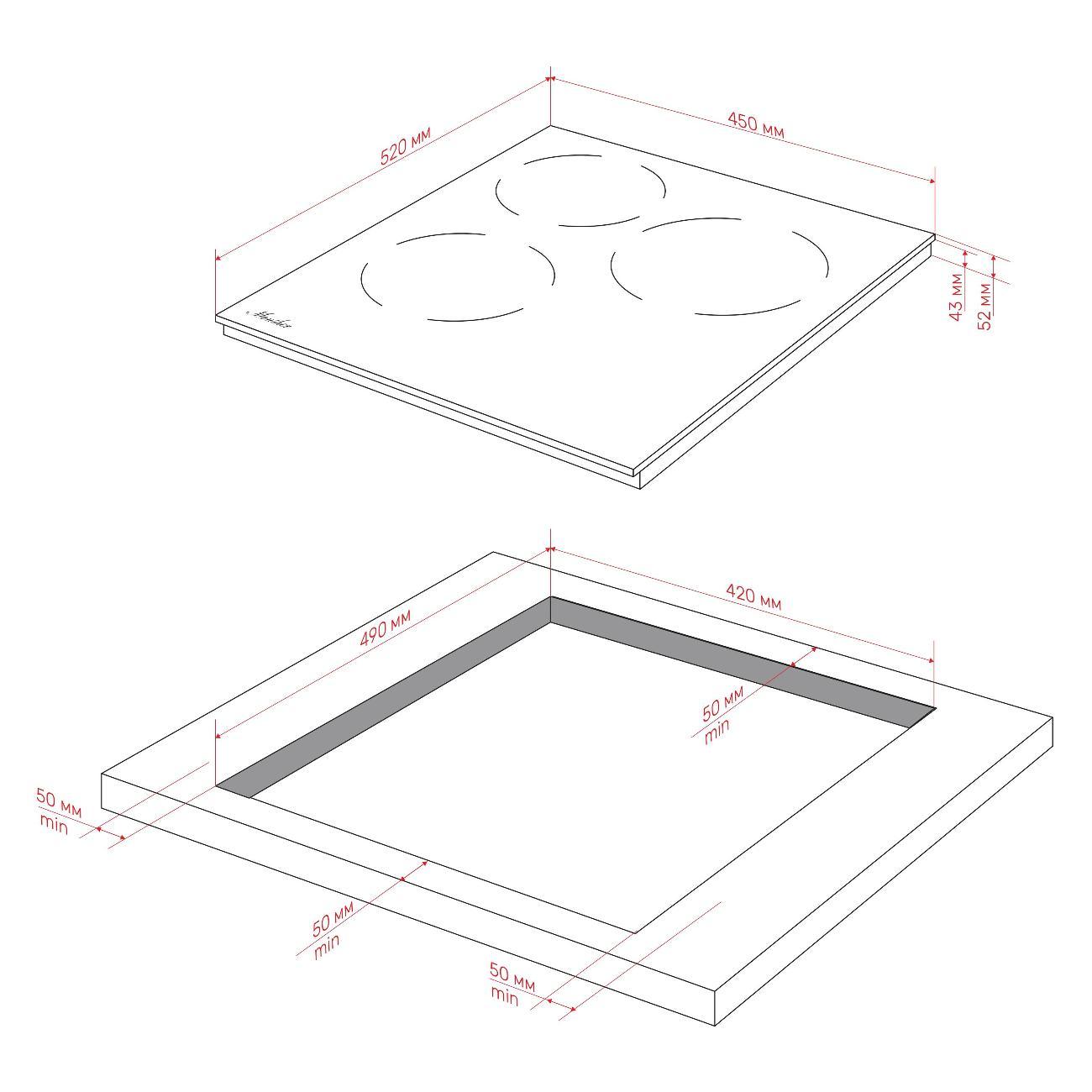 Встраиваемая электрическая панель Monsher MHE 43