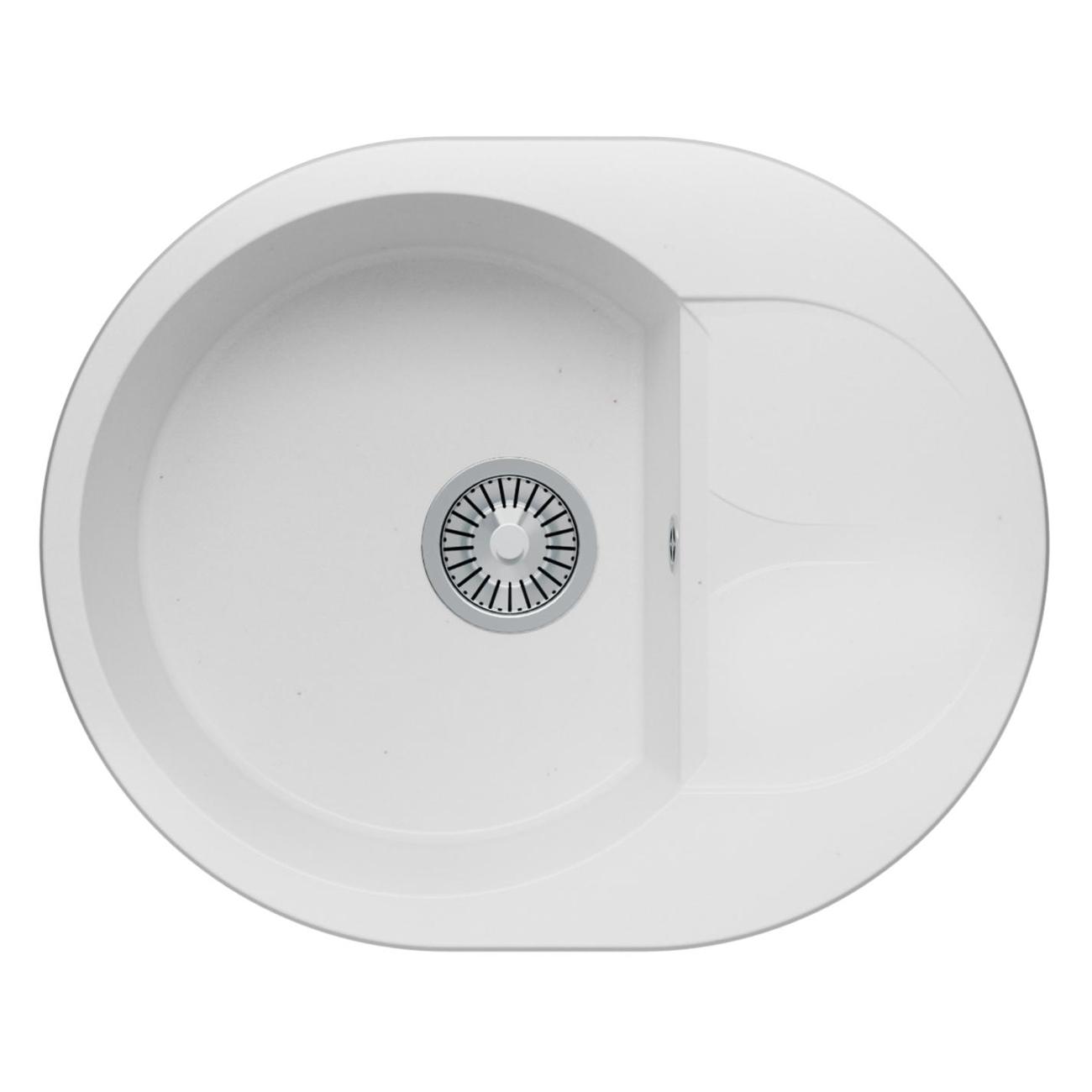 Мойка кухонная POLYGRAN ATOL-620 (№36 Белый Хлопок) фото