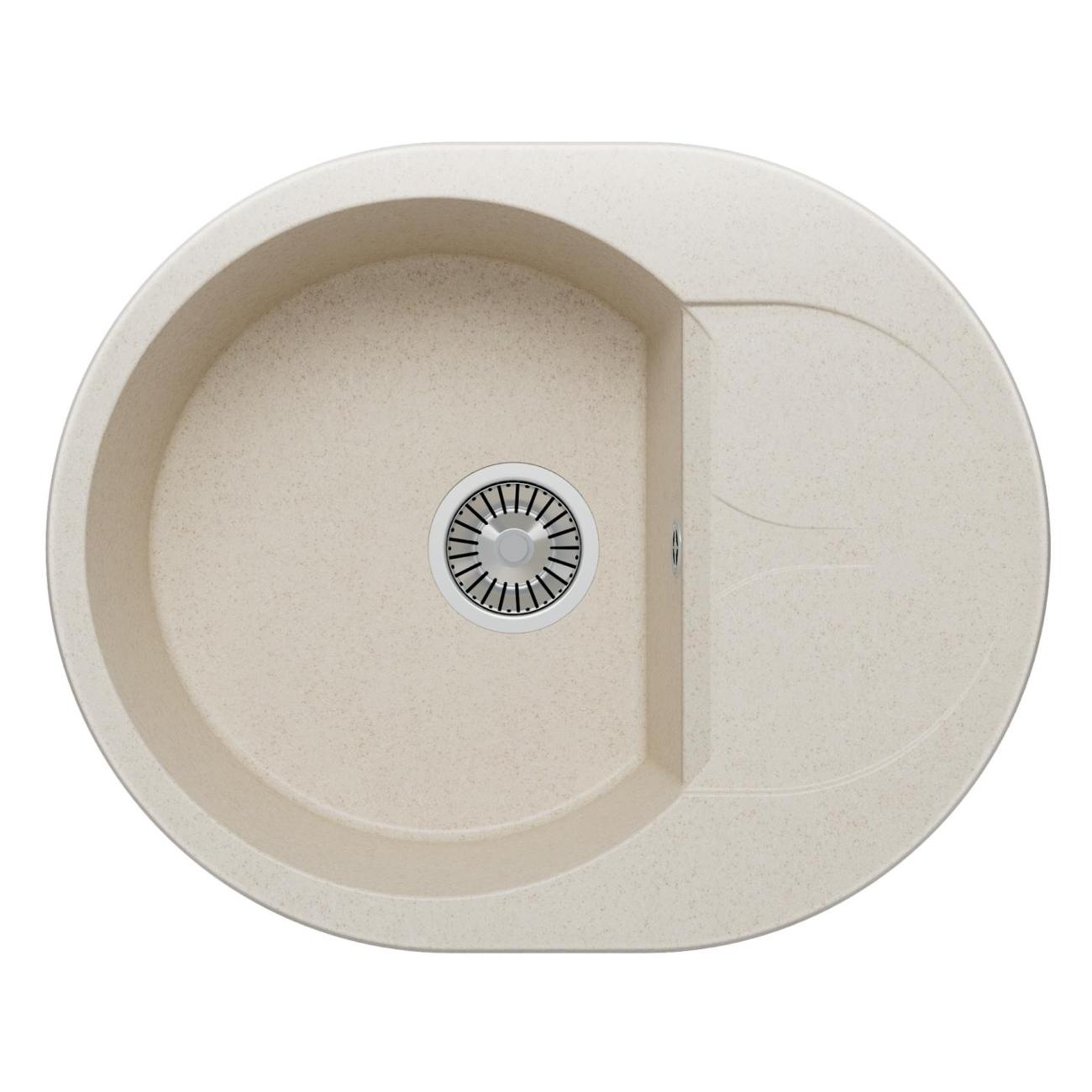 Мойка кухонная POLYGRAN ATOL-620 (№327 Кремовая) фото