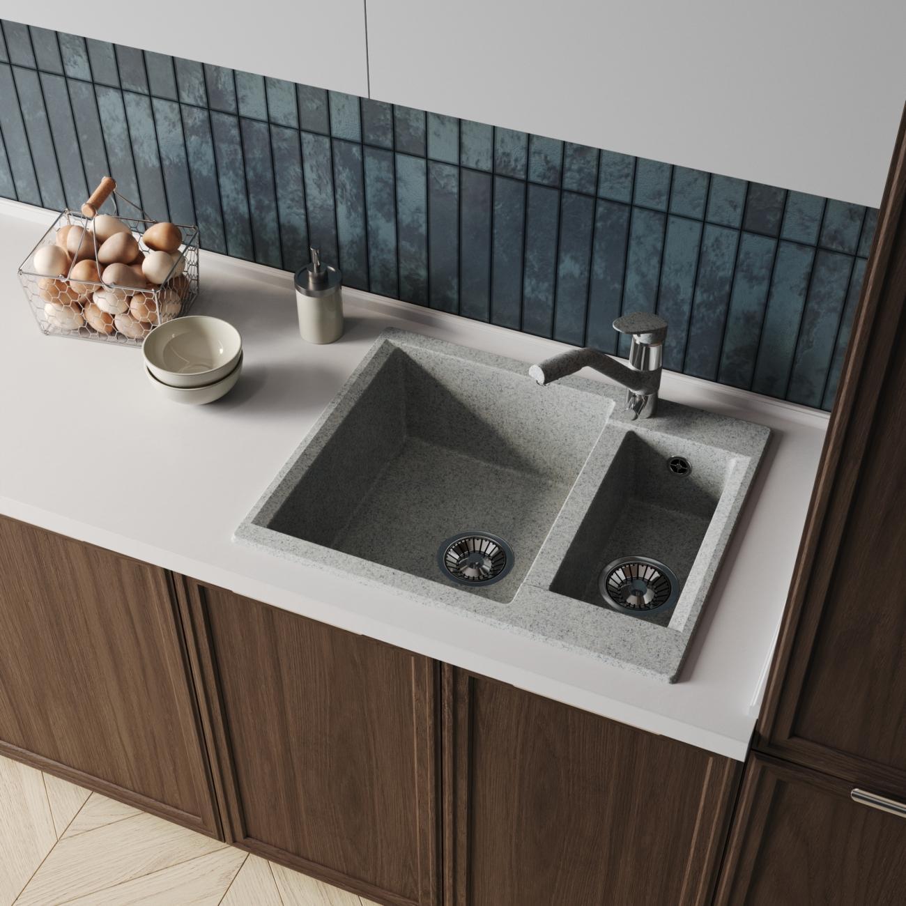 Мойка кухонная POLYGRAN BRIG-620 (№314 Светло-серая)