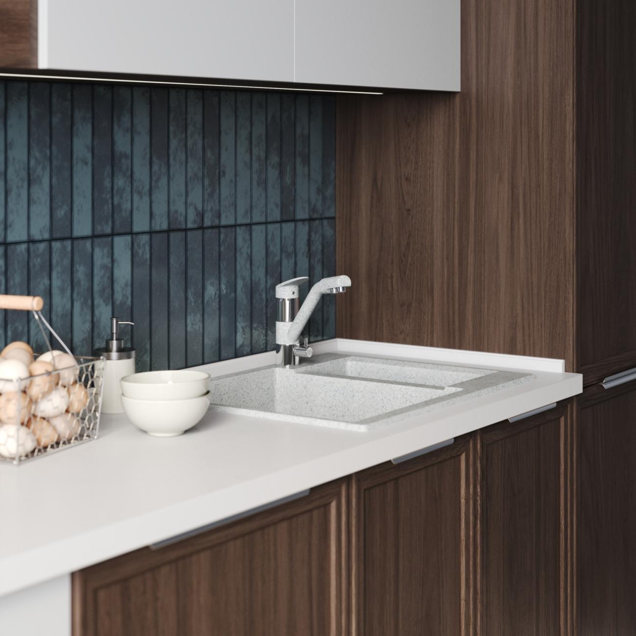 Мойка кухонная POLYGRAN BRIG-620 (№314 Светло-серая)