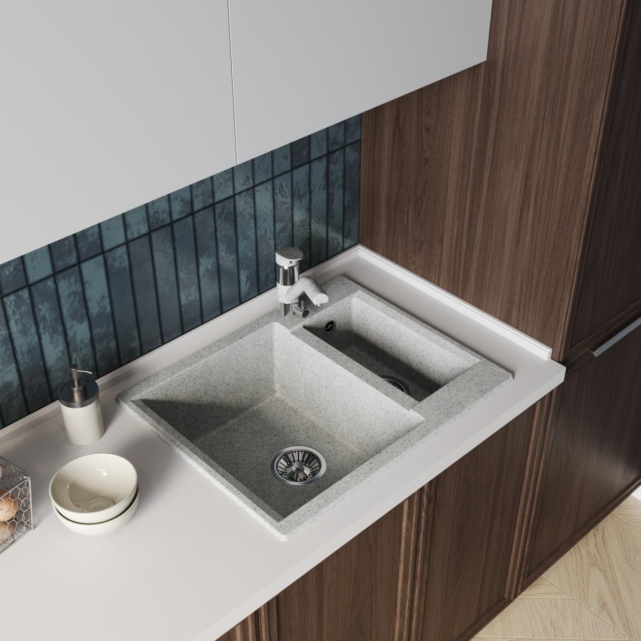 Мойка кухонная POLYGRAN BRIG-620 (№314 Светло-серая)