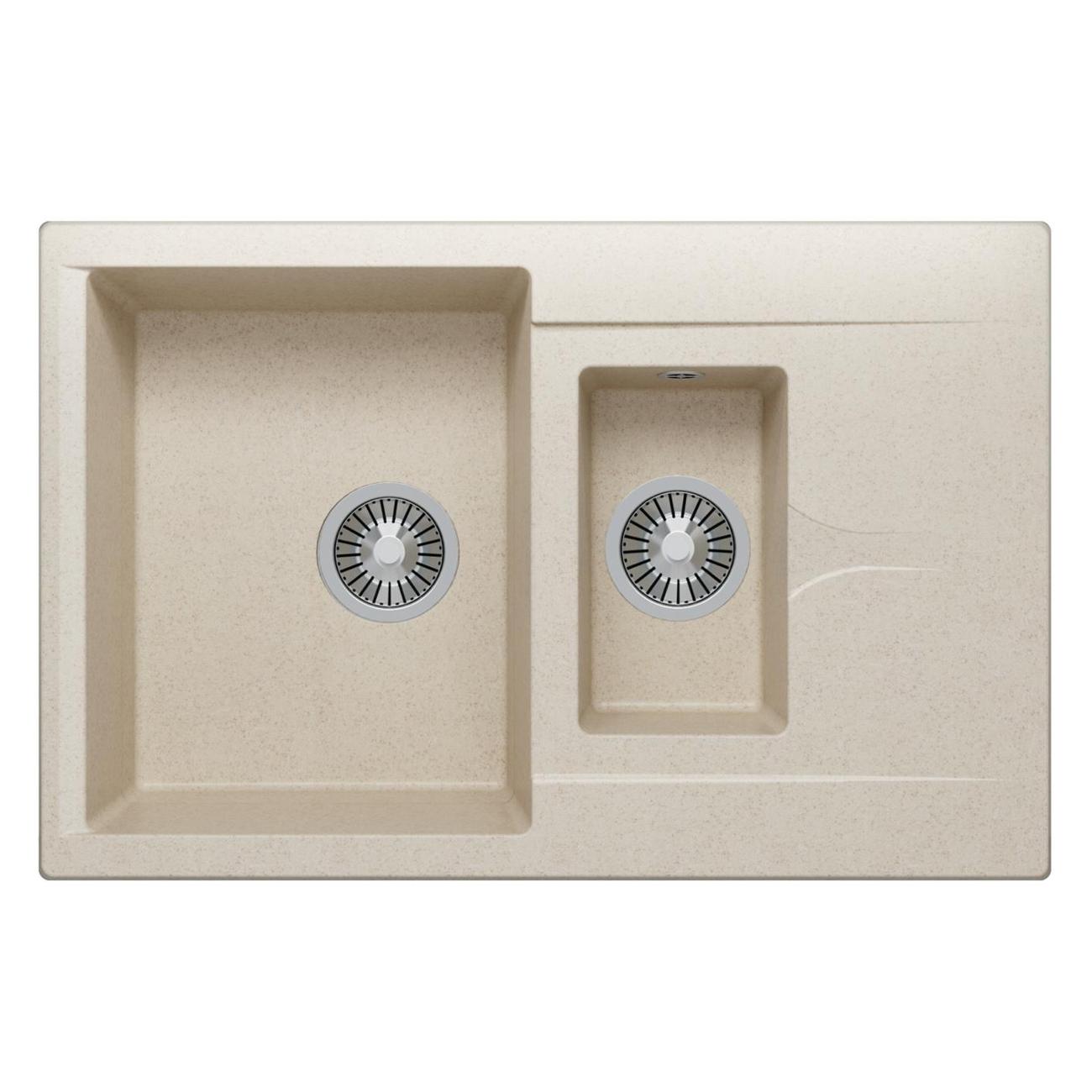 Мойка кухонная POLYGRAN BRIG-770 (№327 Кремовая) фото