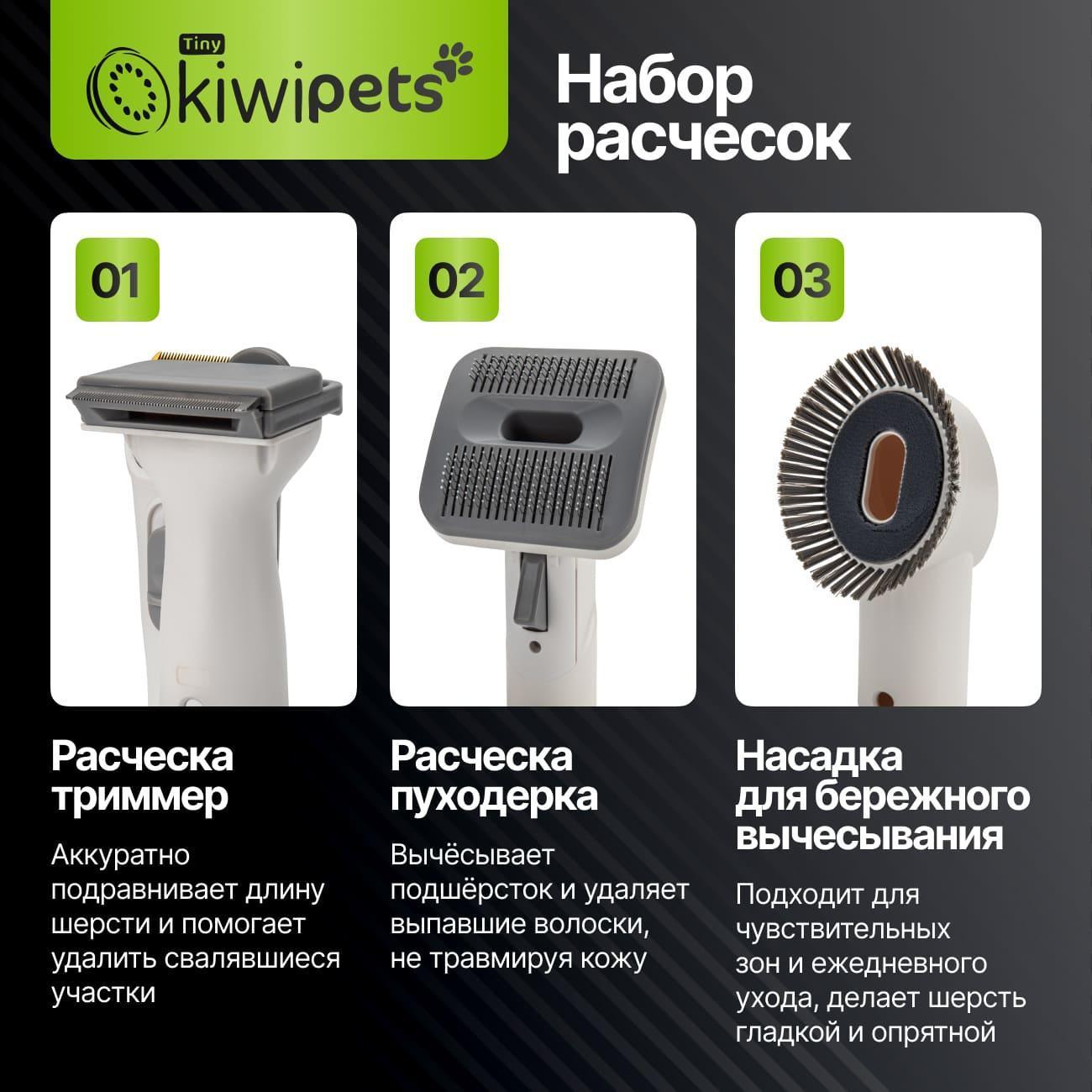 Пылесос для стрижки и уходу за дом. животными KIWI KPPC-10890