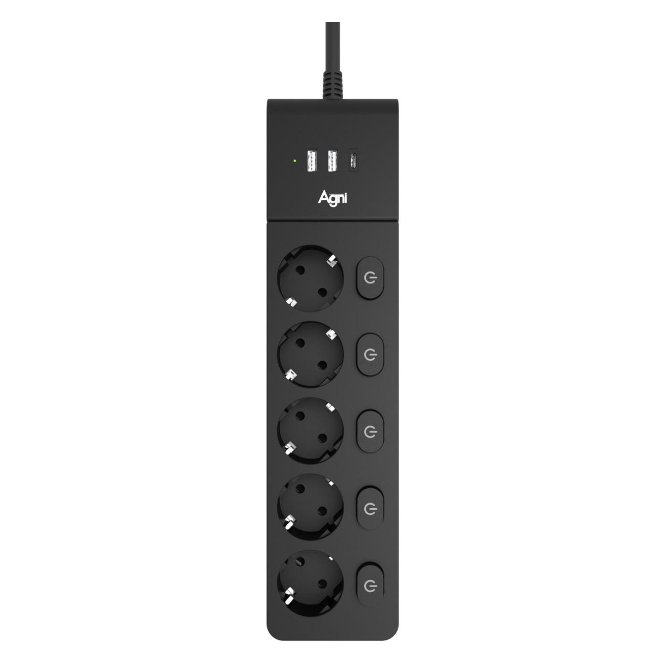 Сетевой фильтр AGNI TP-FI3U5E-C-2m-черный фото