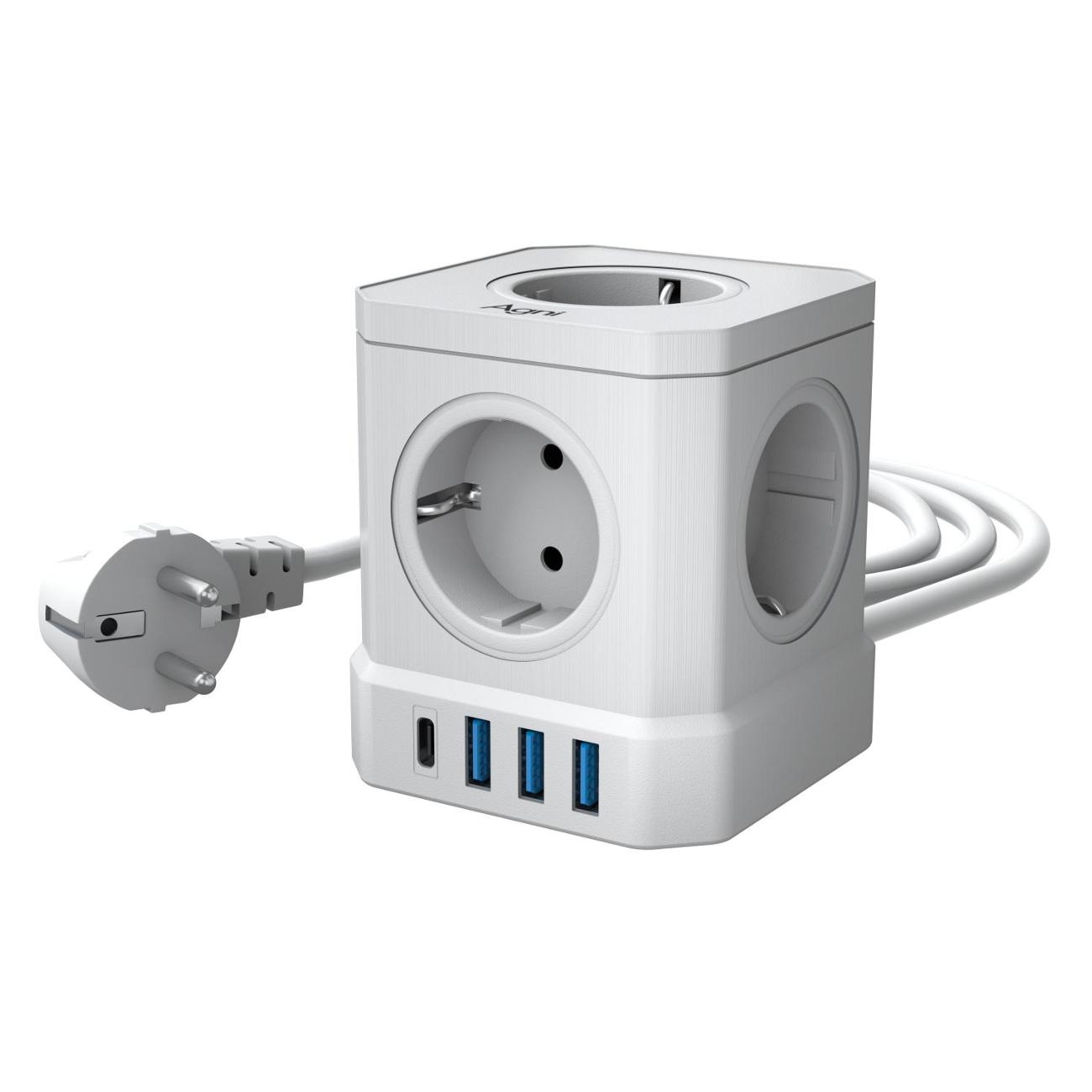 Сетевой фильтр AGNI TP-VE4U5E-C-5m-white фото