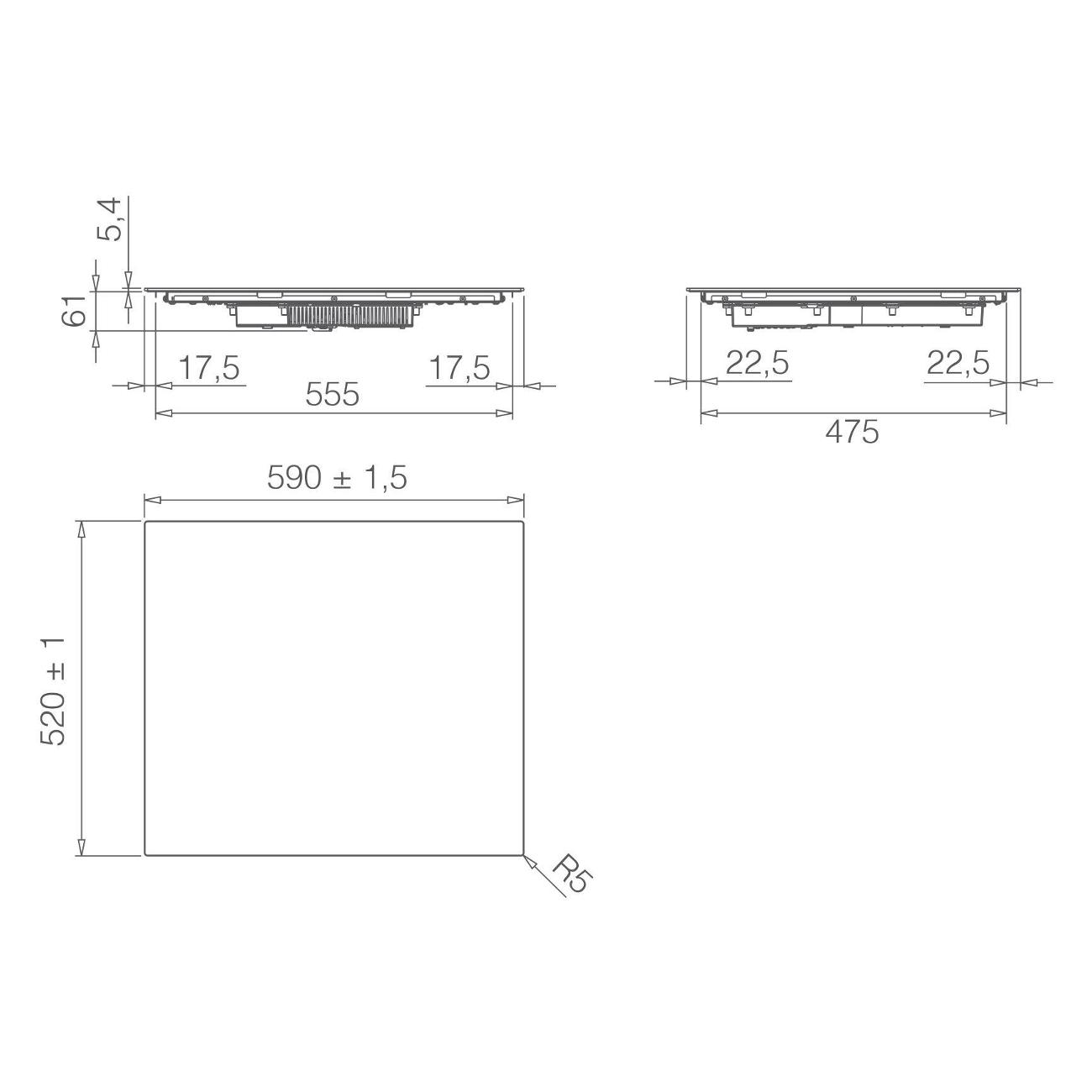 Встраиваемая индукционная панель независимая Elica PRIMIS 603 BL