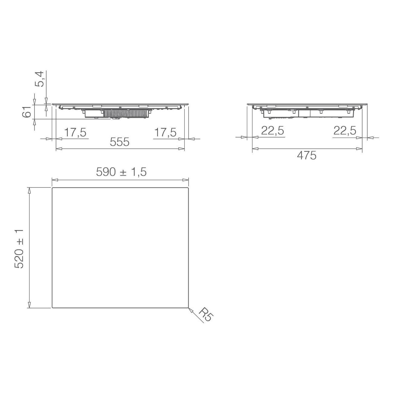 Встраиваемая индукционная панель независимая Elica PRIMIS 604 PLUS BL