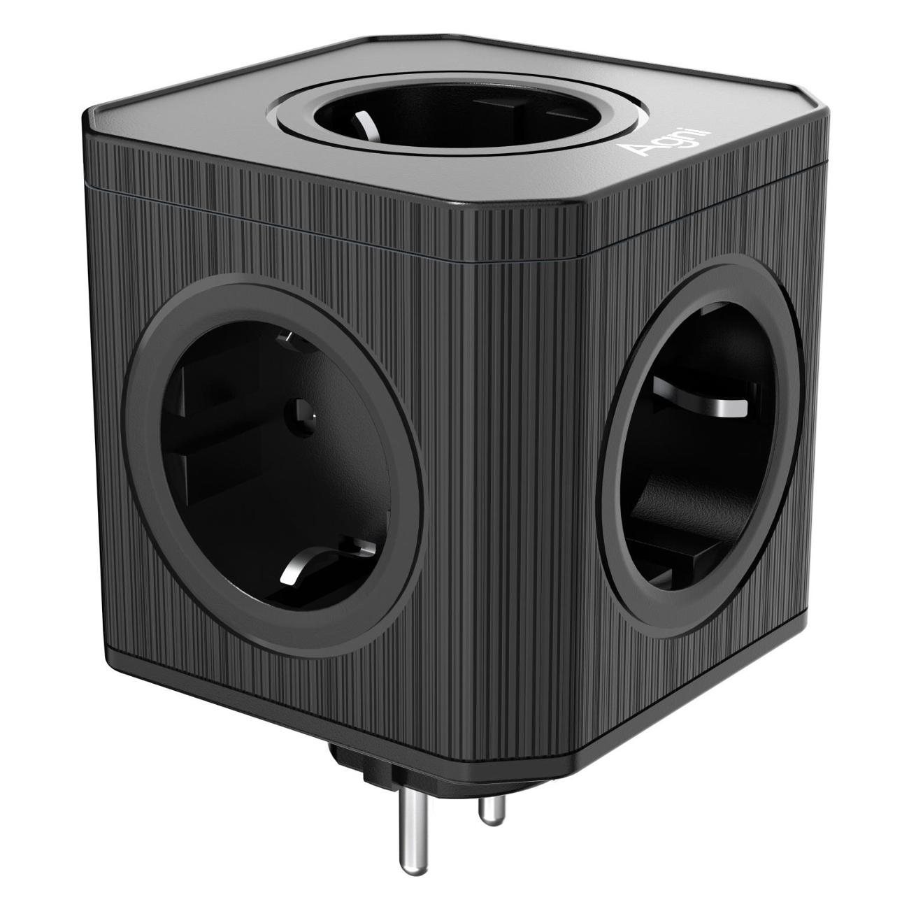 Тройник для розетки AGNI TP-VE5E-black