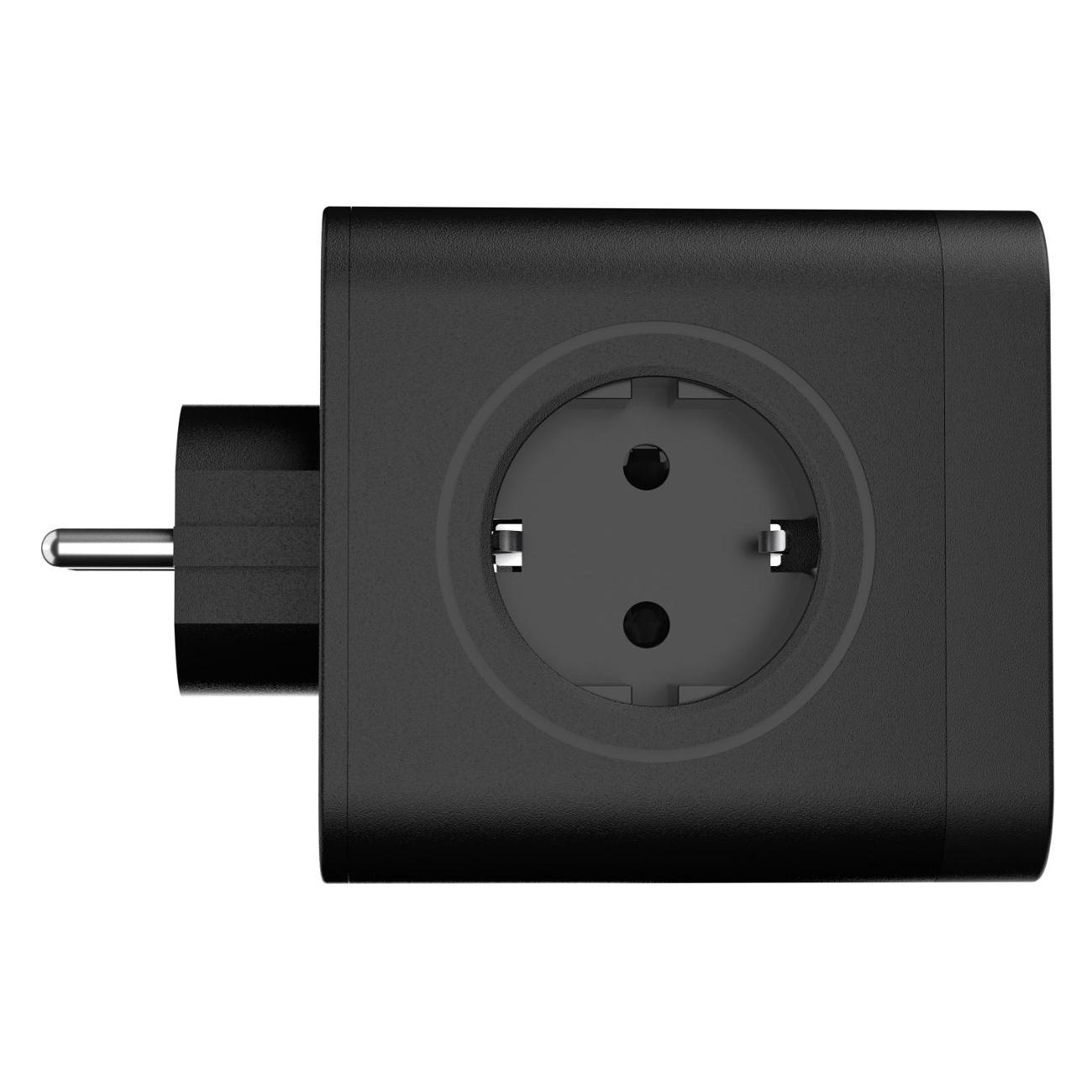 Тройник для розетки AGNI TP-WJ3U4E-C-black