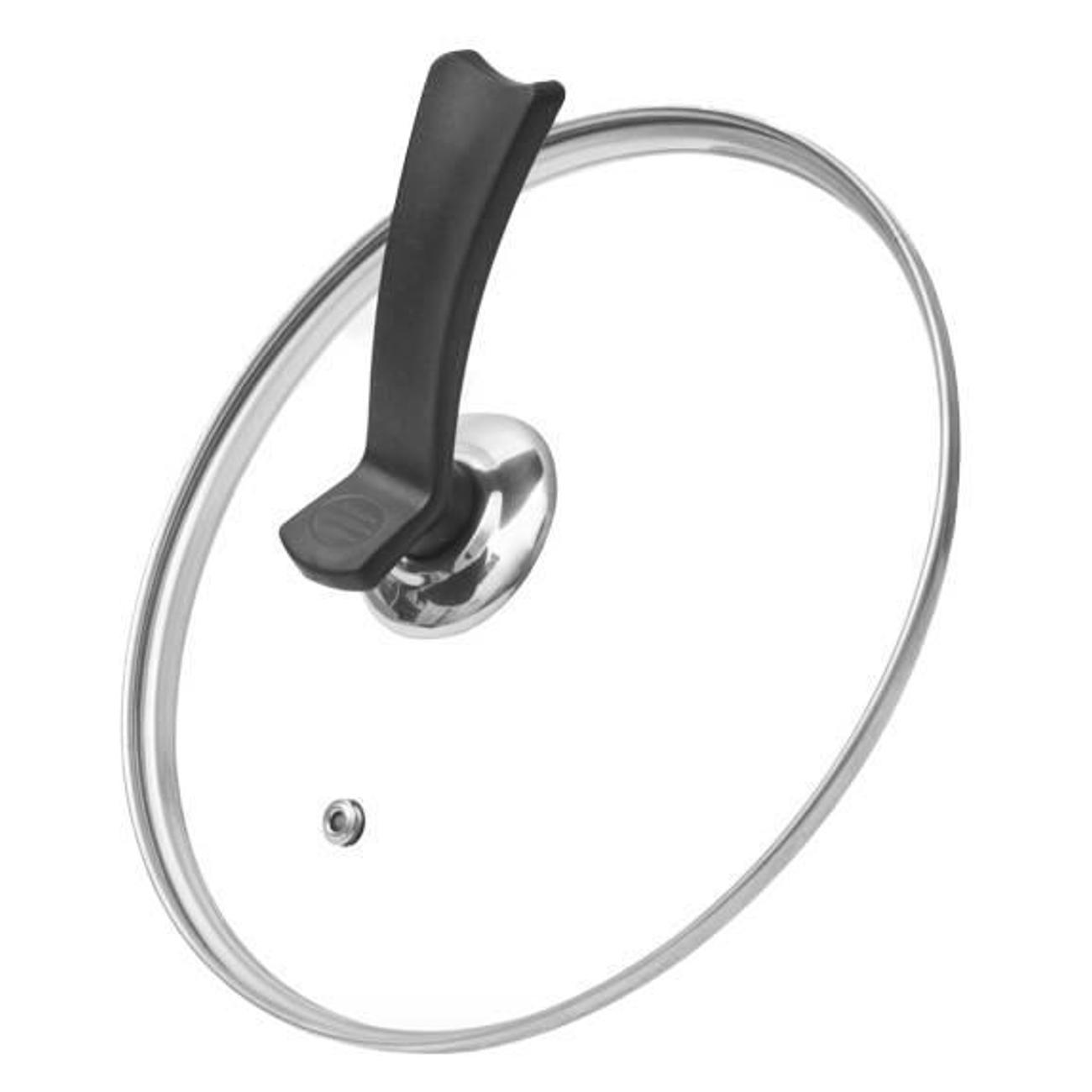 Крышка стеклянная FISSMAN 18 см со стальным ободком (19910)