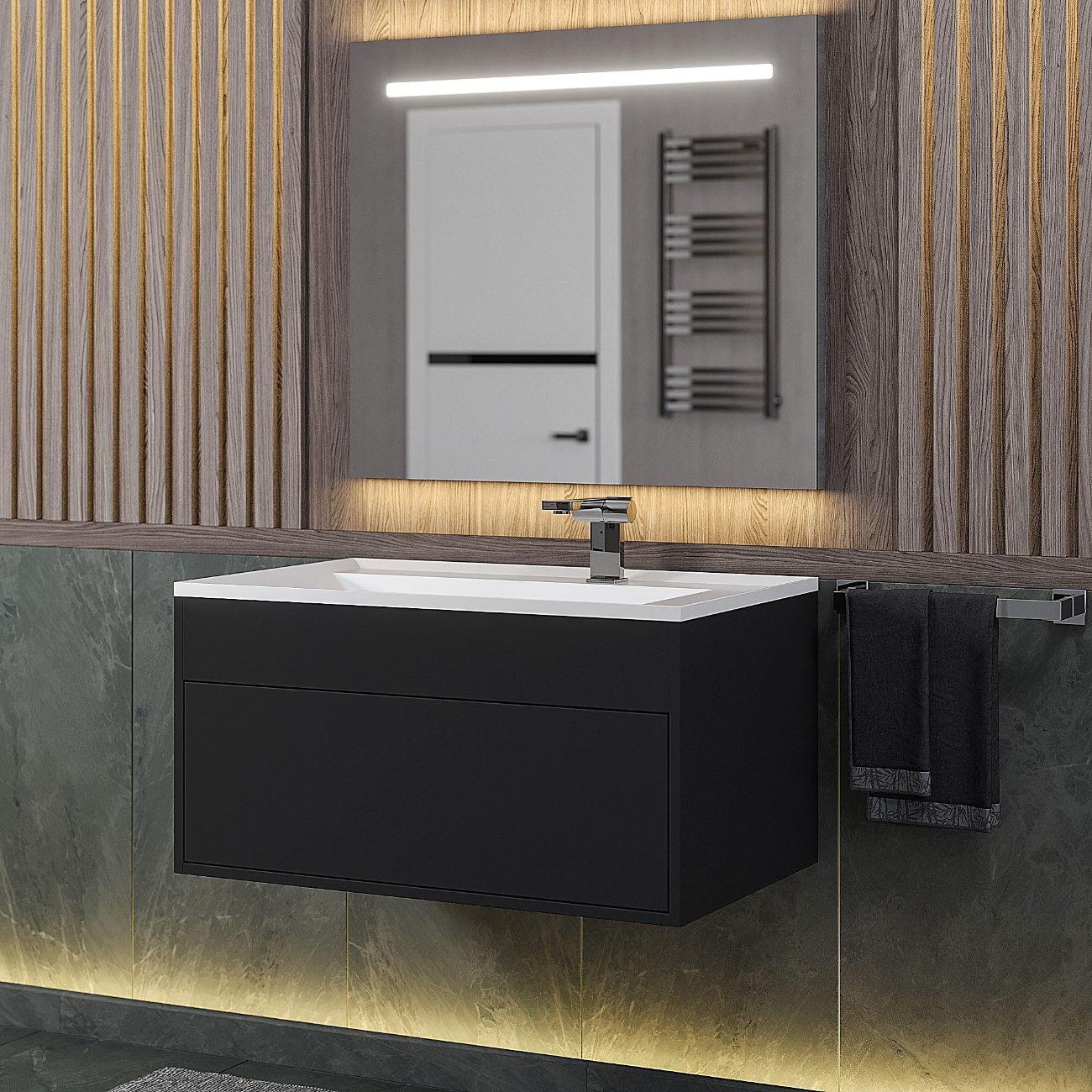 Тумба под раковину Uperwood Lotus черный (39340205461)