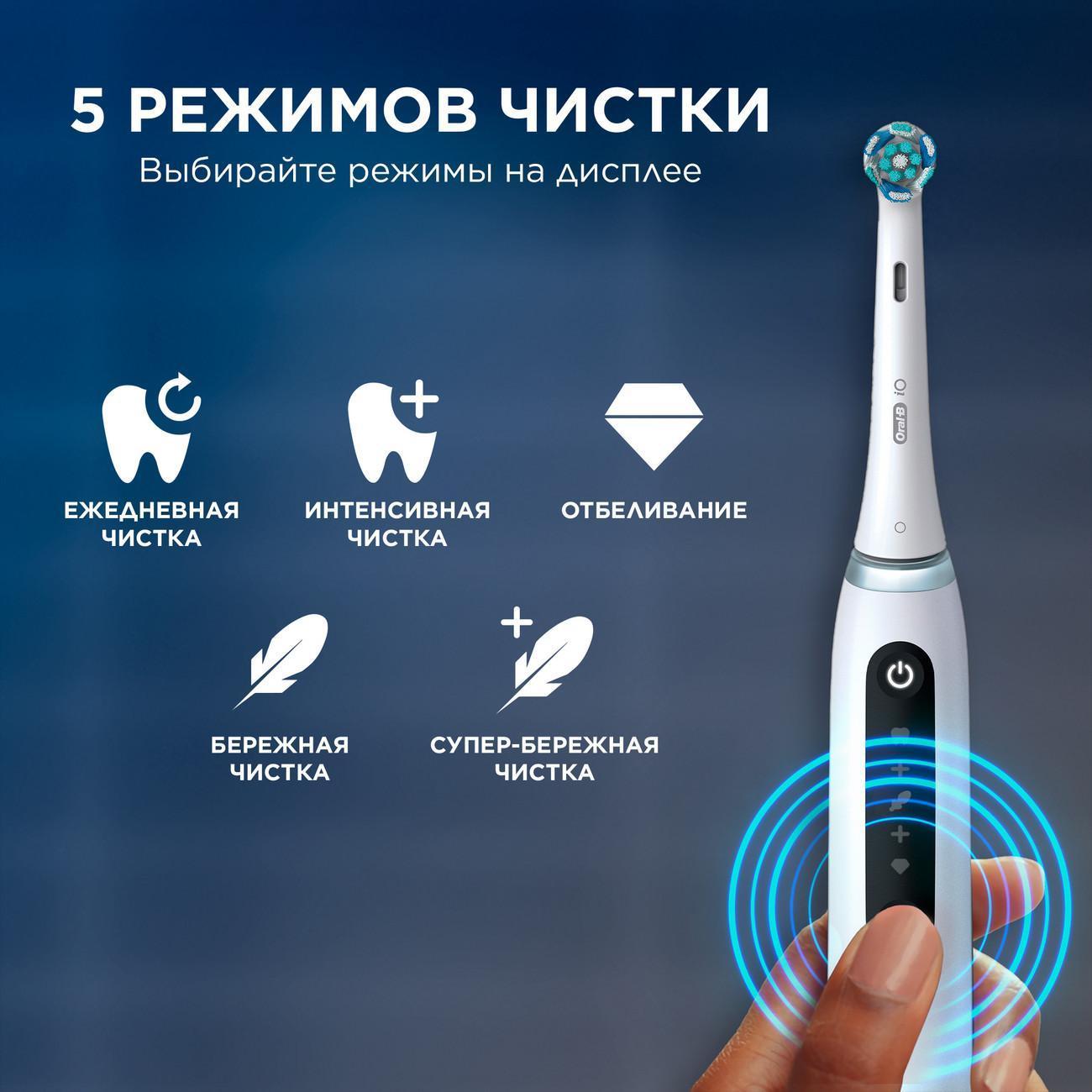 Электрическая зубная щетка Oral-B iO Series 5/iOG5 5 режимов White Alabaster (3776)