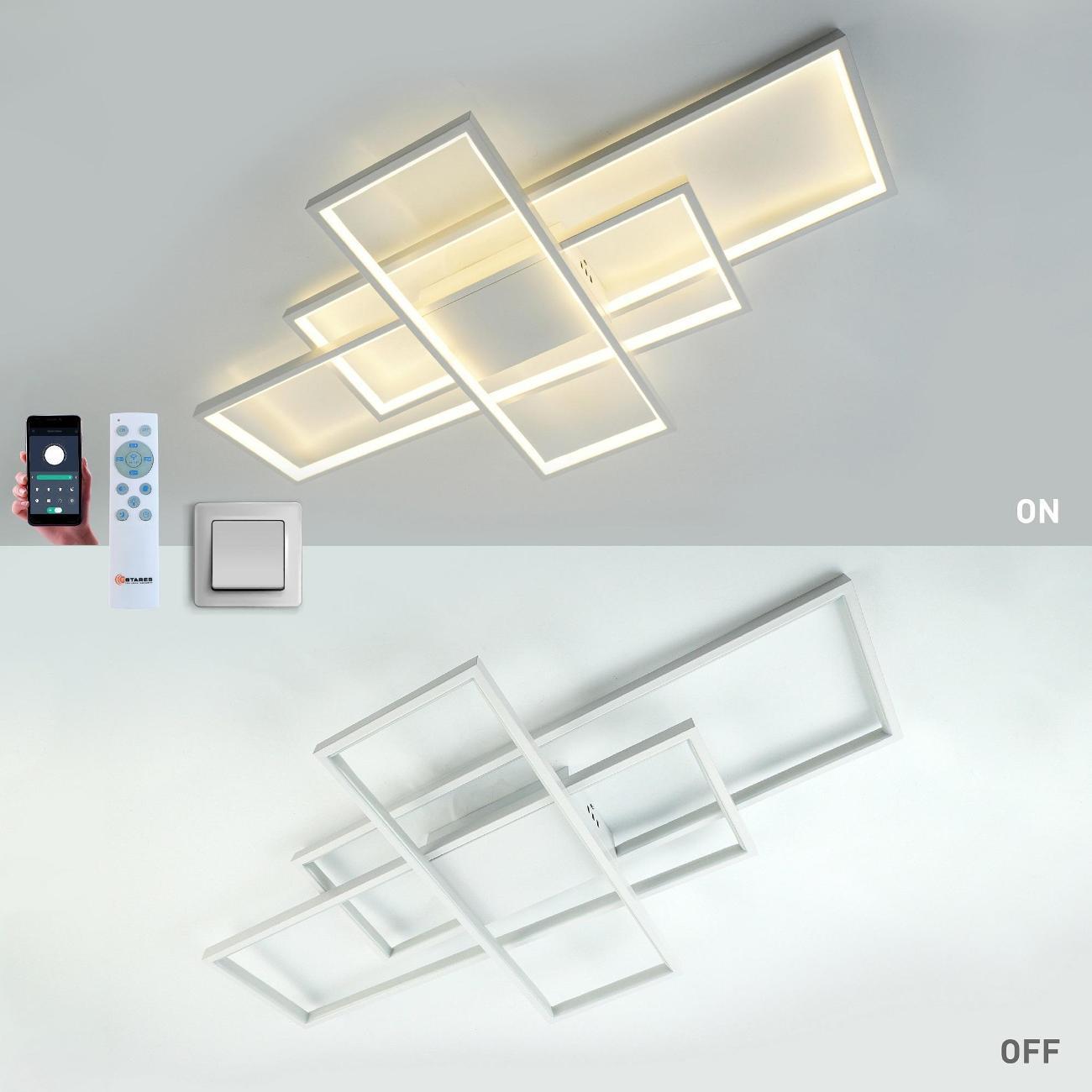 Люстра Estares SVEN 120W 3S-APP-900x500x80-WHITE/WHITE-220-IP20