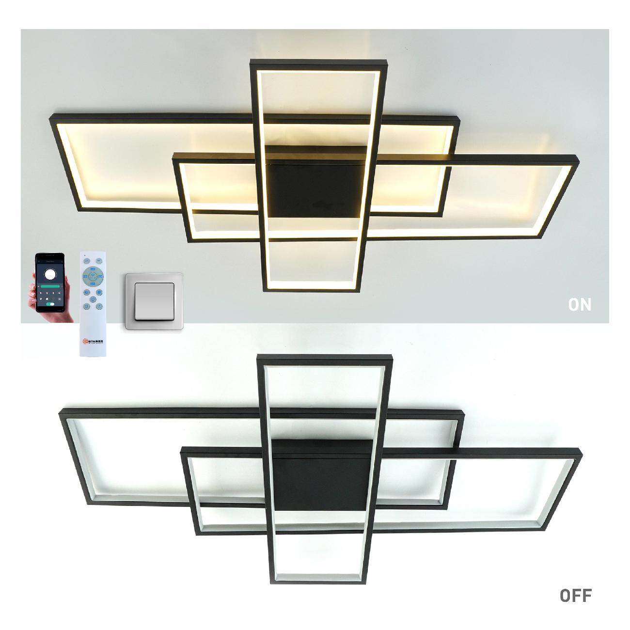 Люстра Estares SVEN 120W 3S-APP-900x500x80-BLACK/WHITE-220-IP20