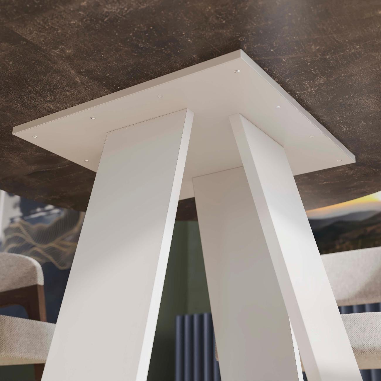 Стол обеденный Трия Райнер белый/ателье темный