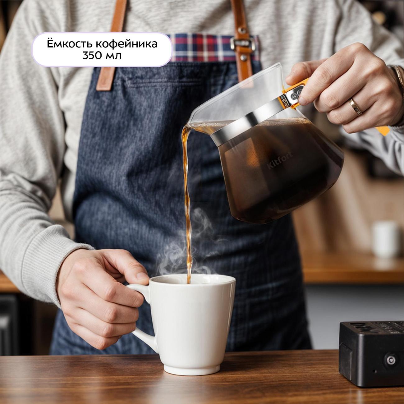 Кофеварка капельного типа Kitfort КТ-7570 белый