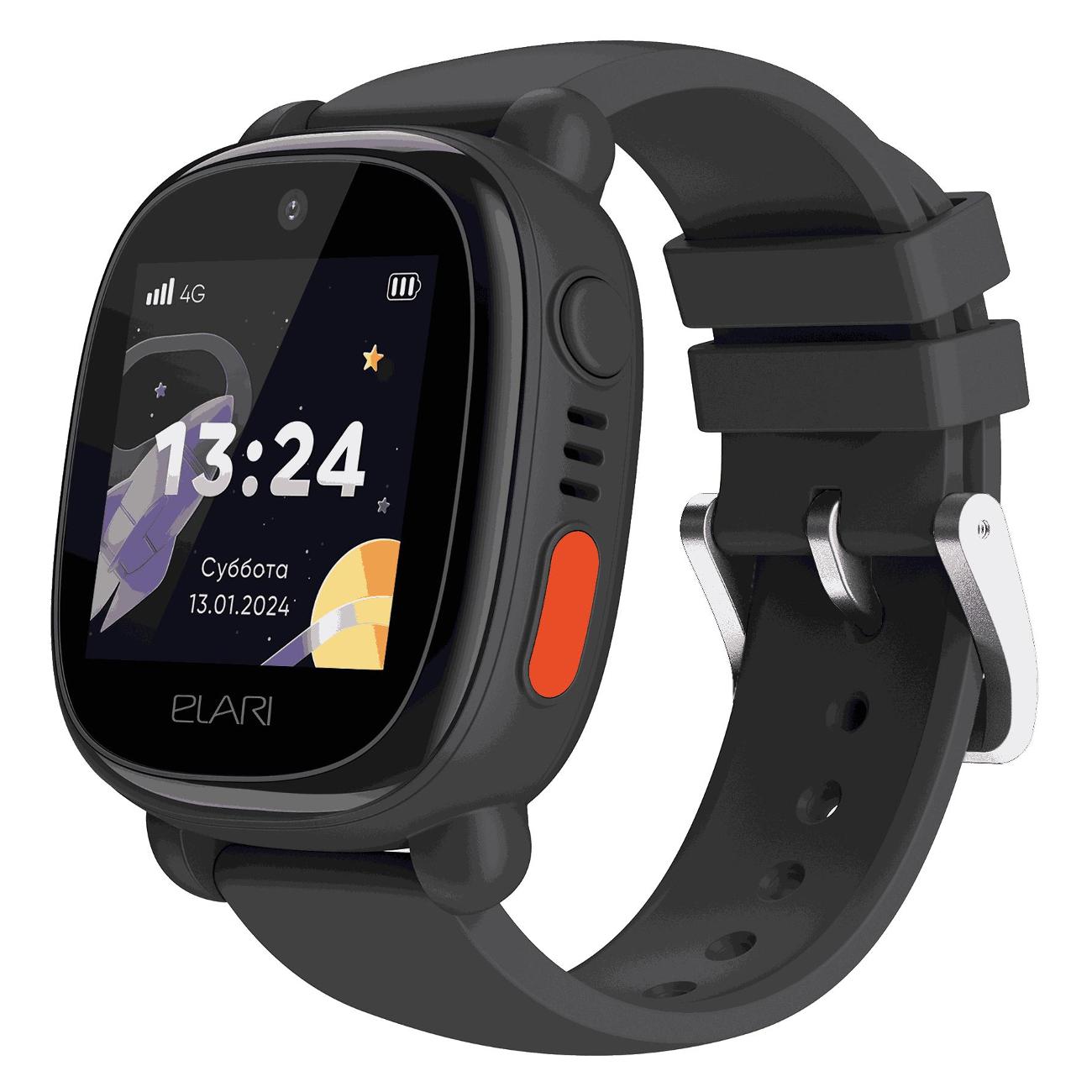 Часы с GPS трекером Elari 4G Lite черный фото