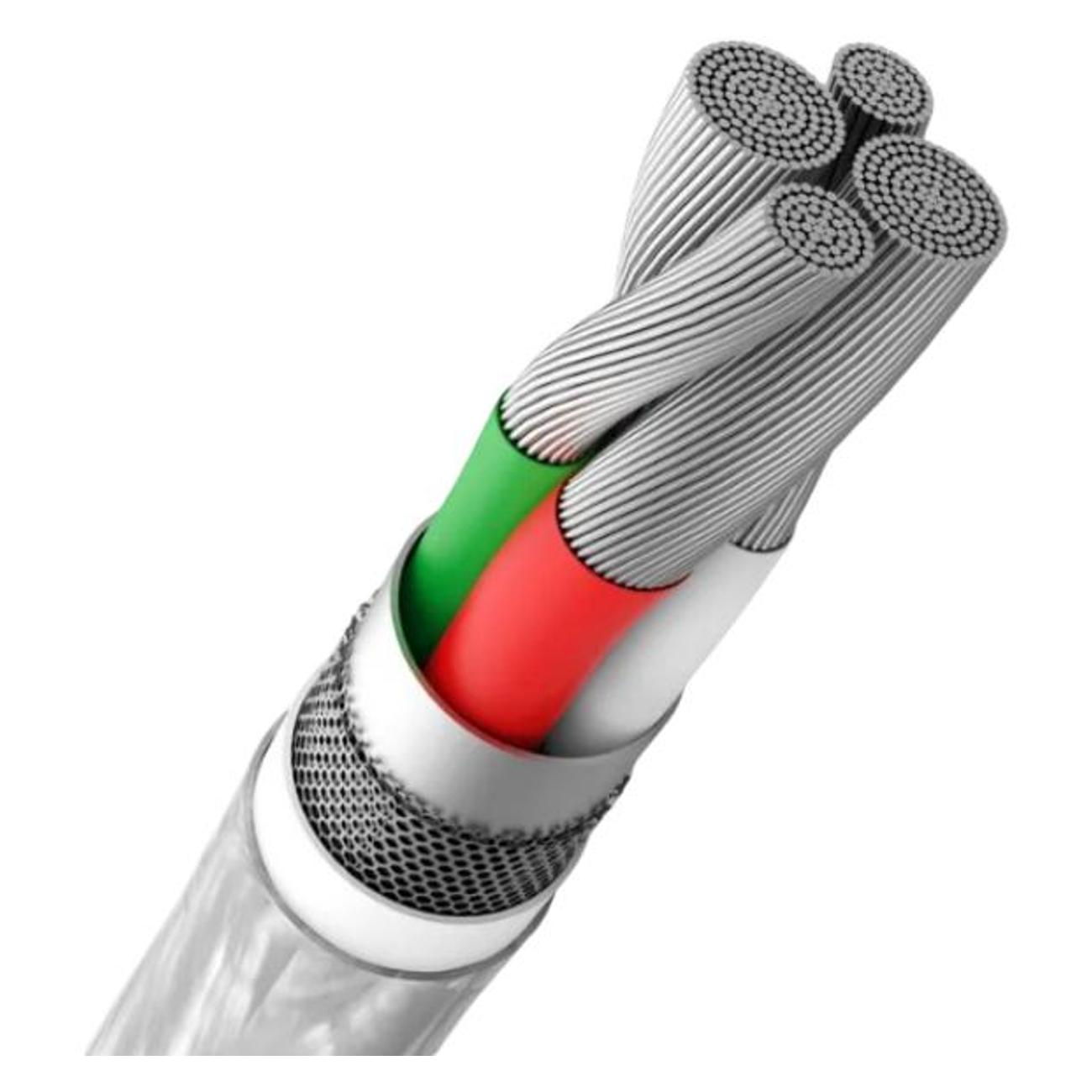 Кабель LYAMBDA USB MFI Type-A(m)/Lightning(m) 2.4A 2.5м White
