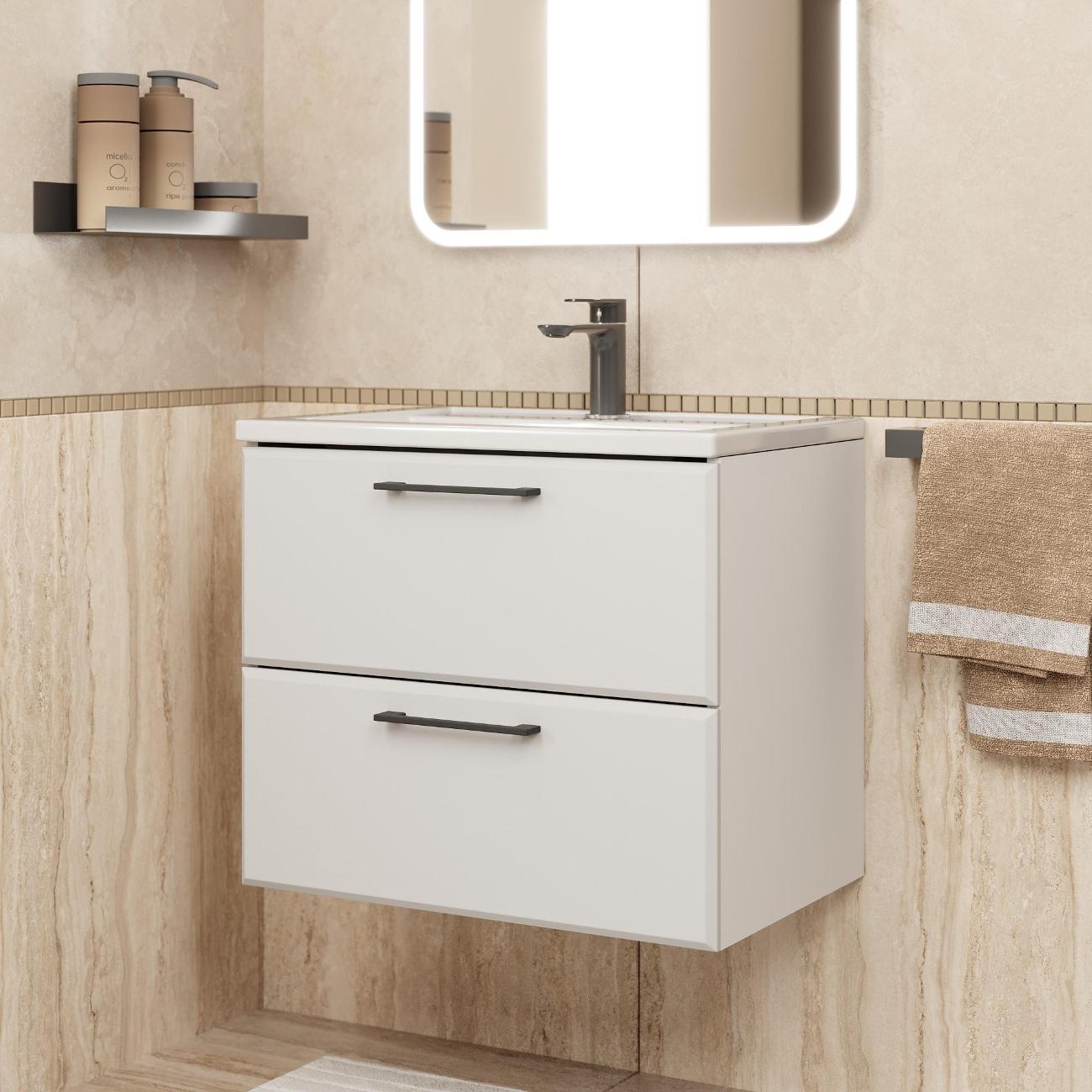 Тумба под раковину Uperwood Foster New 60 см, подвесная, белая