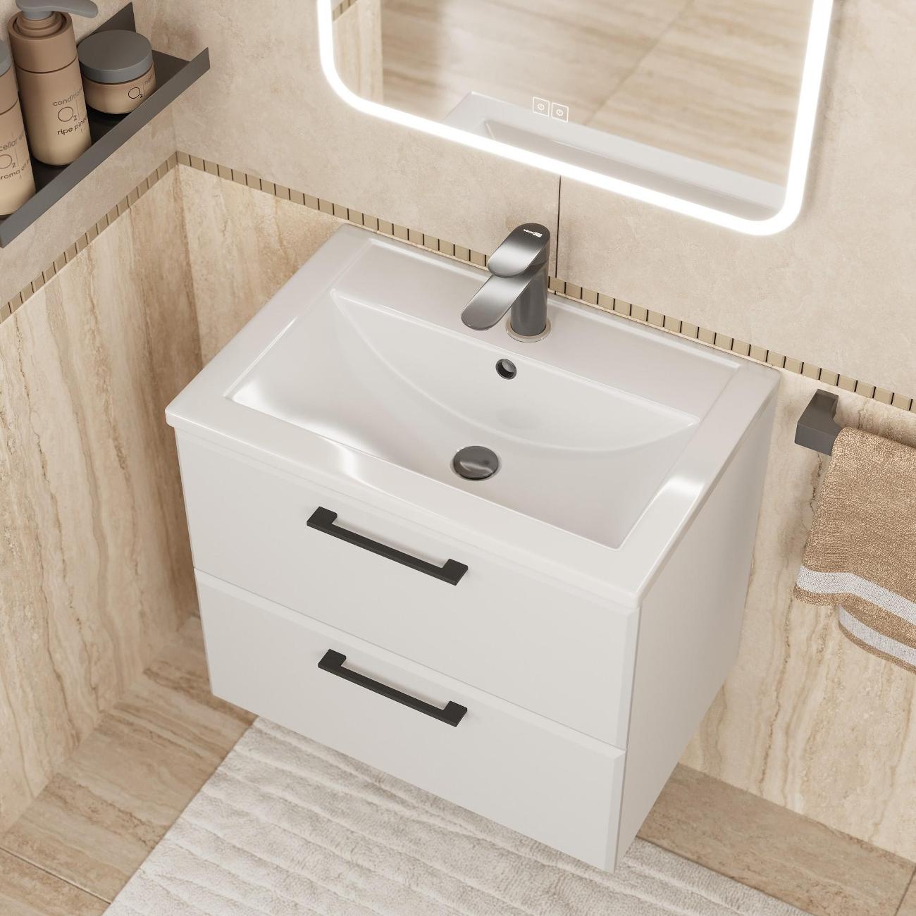 Тумба под раковину Uperwood Foster New 60 см, подвесная, белая