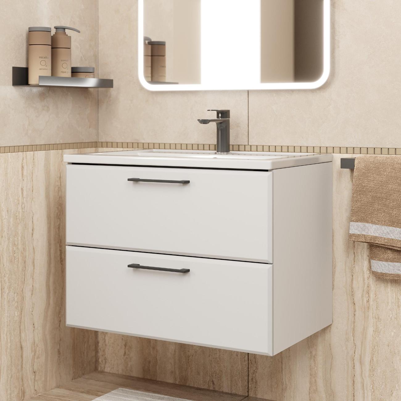 Тумба под раковину Uperwood Foster New 70 см, подвесная, белая