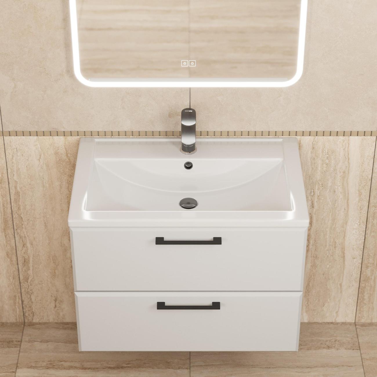 Тумба под раковину Uperwood Foster New 70 см, подвесная, белая