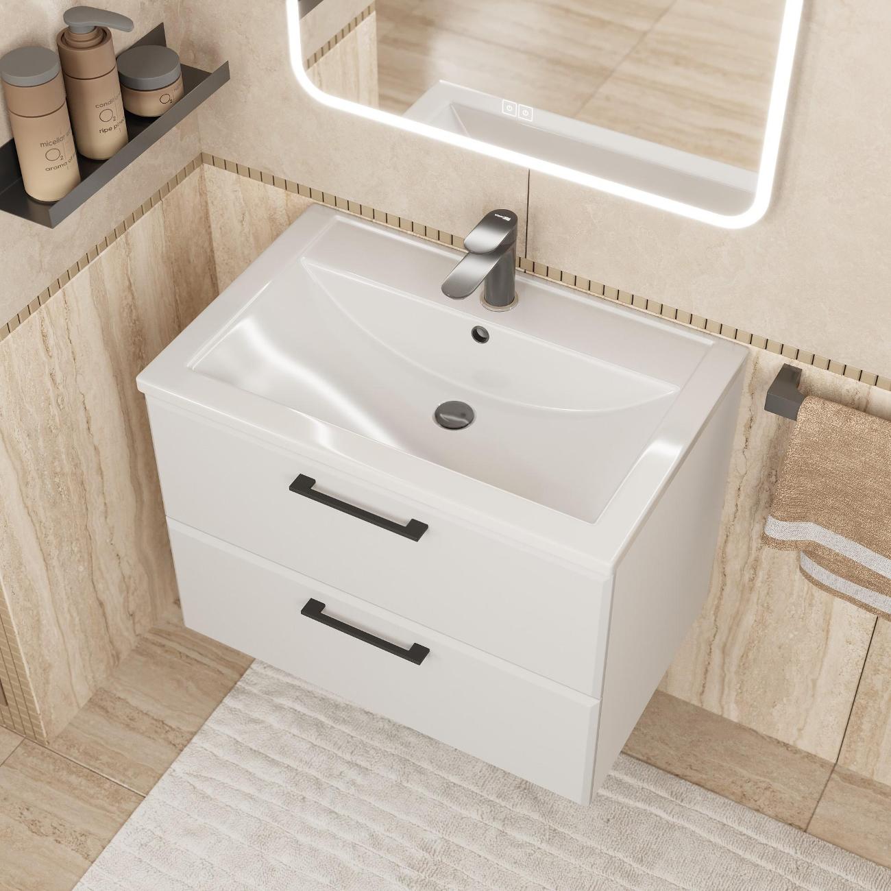 Тумба под раковину Uperwood Foster New 70 см, подвесная, белая