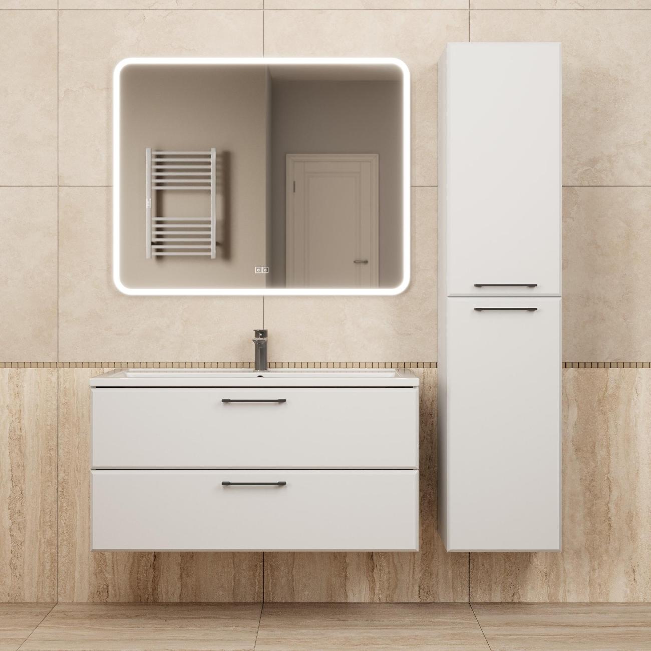 Тумба под раковину Uperwood Foster New 100 см, подвесная, белая