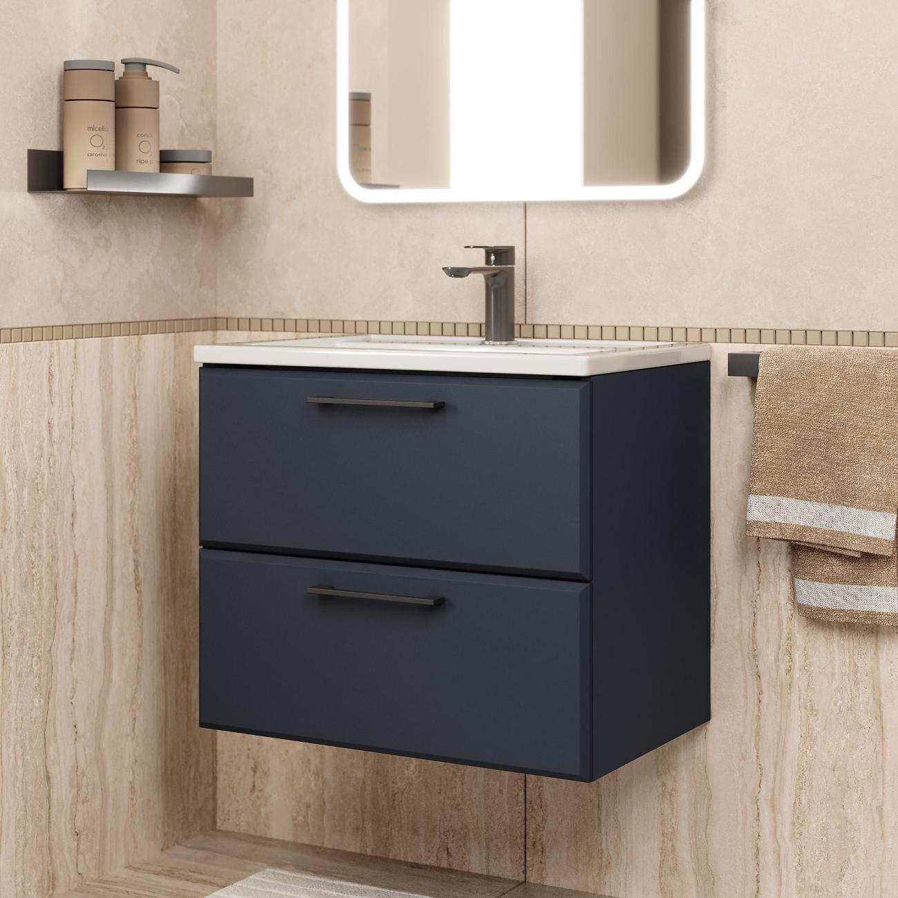 Тумба под раковину Uperwood Foster New 60 см, подвесная, черная