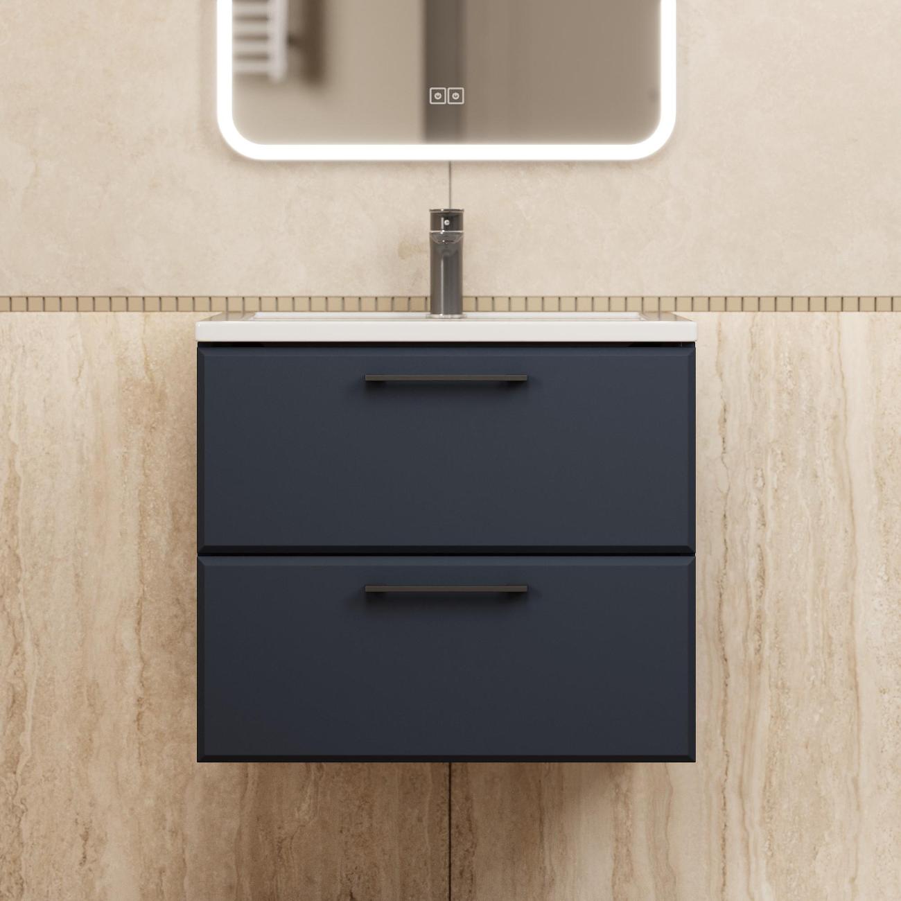 Тумба под раковину Uperwood Foster New 60 см, подвесная, черная