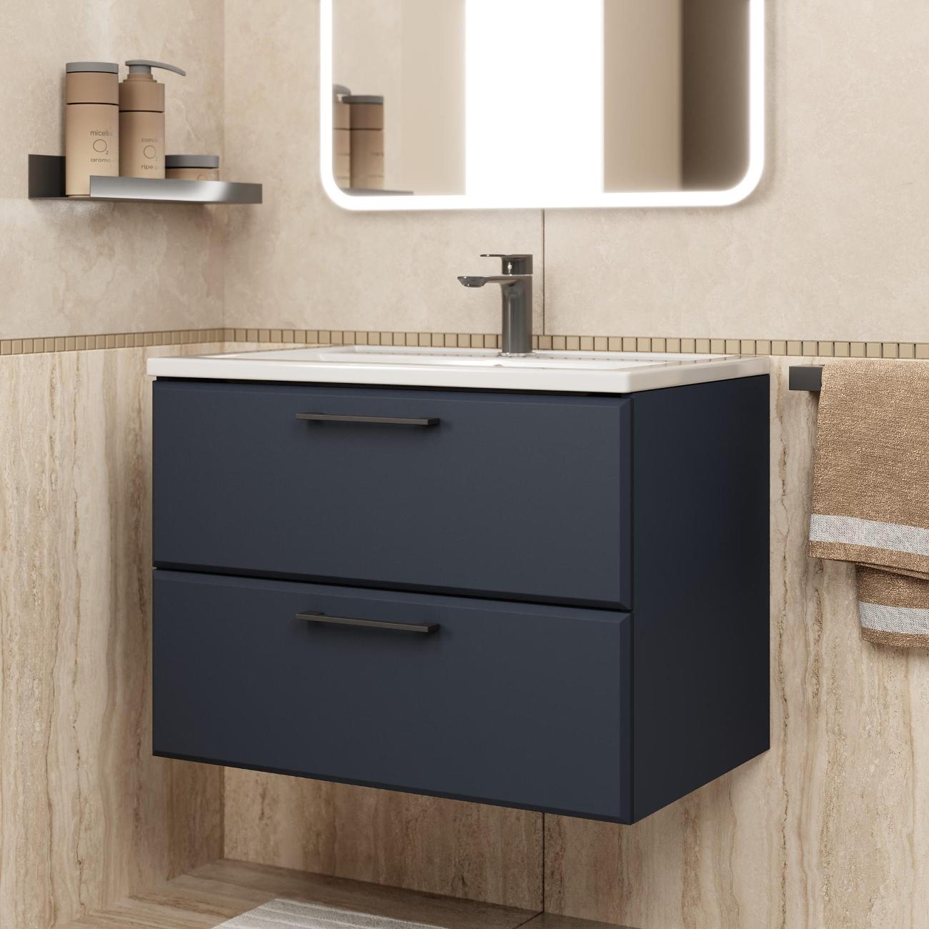 Тумба под раковину Uperwood Foster New 70 см, подвесная, черная