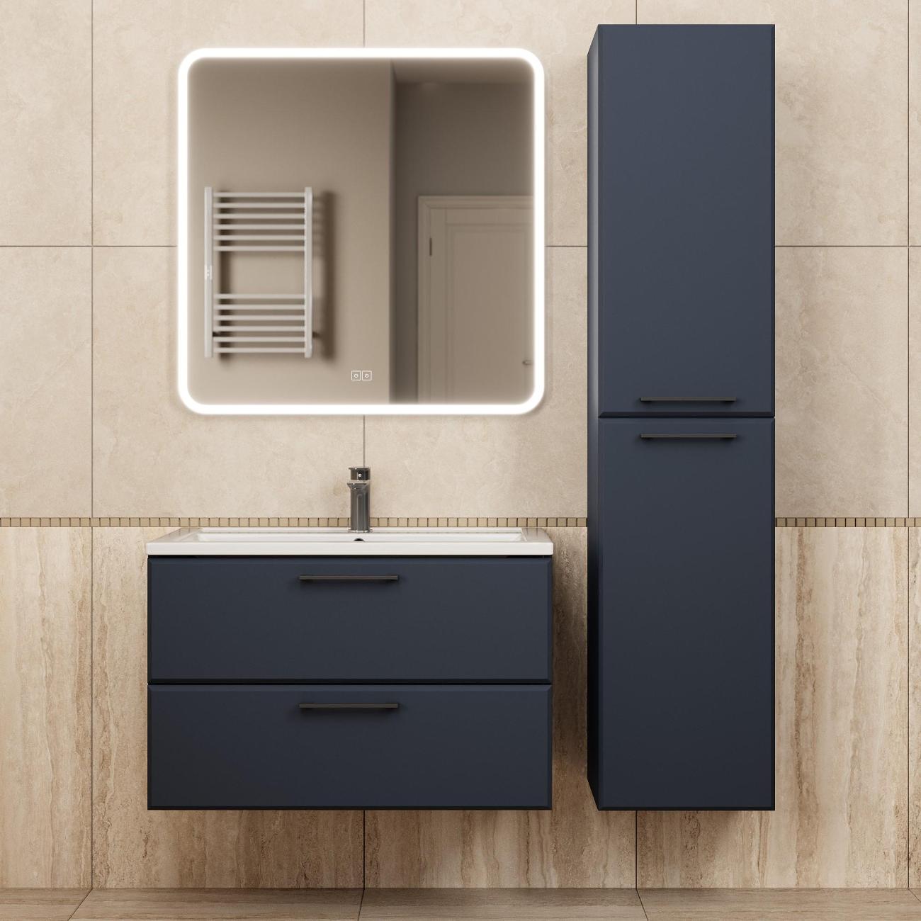 Тумба под раковину Uperwood Foster New 80 см, подвесная, черная