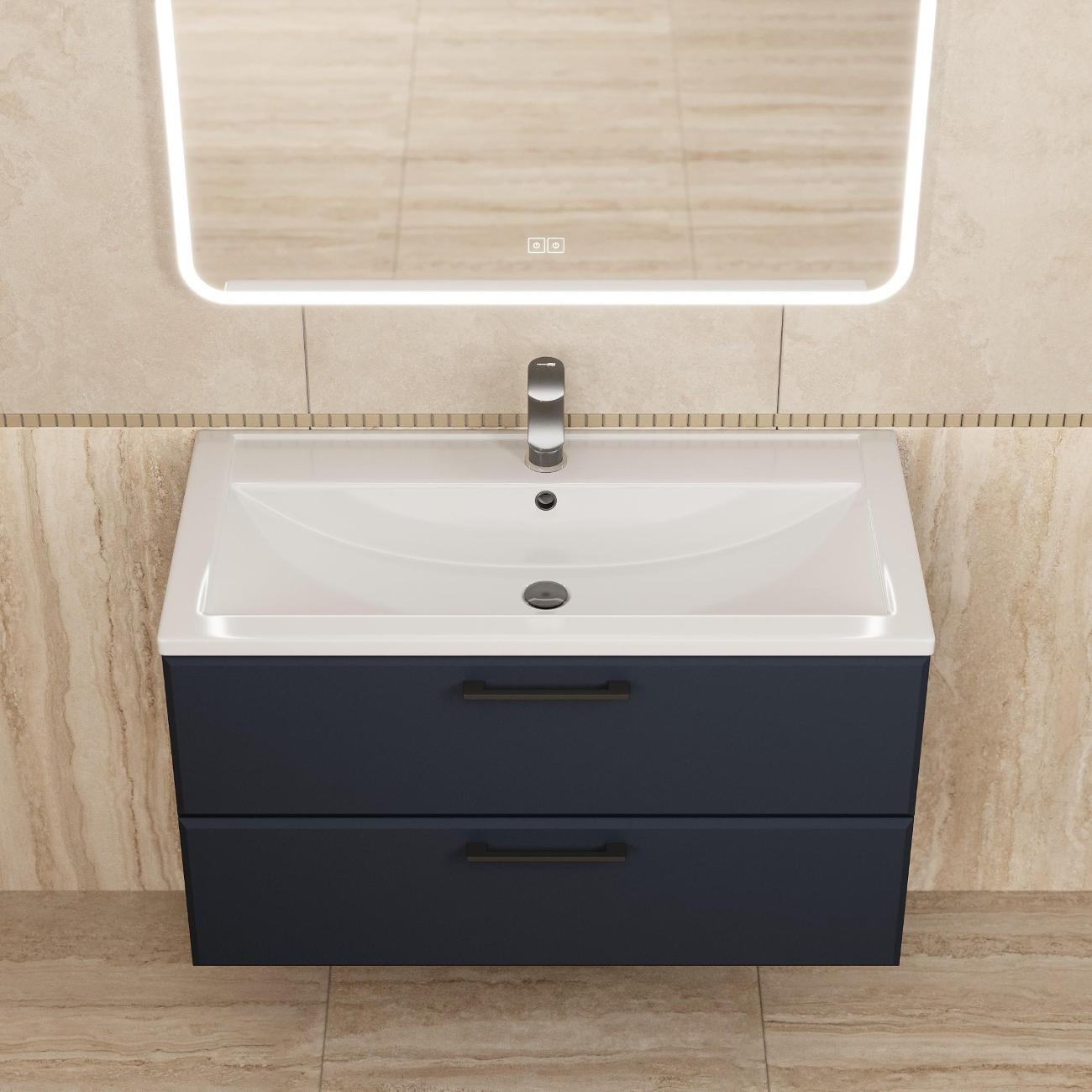 Тумба под раковину Uperwood Foster New 90 см, подвесная, черная