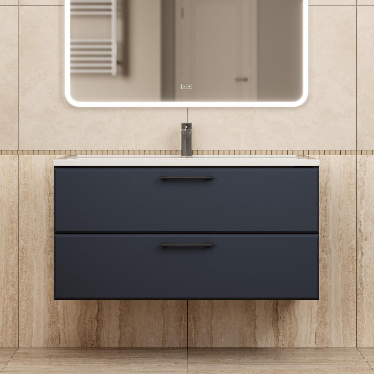 Тумба под раковину Uperwood Foster New 100 см, подвесная, черная