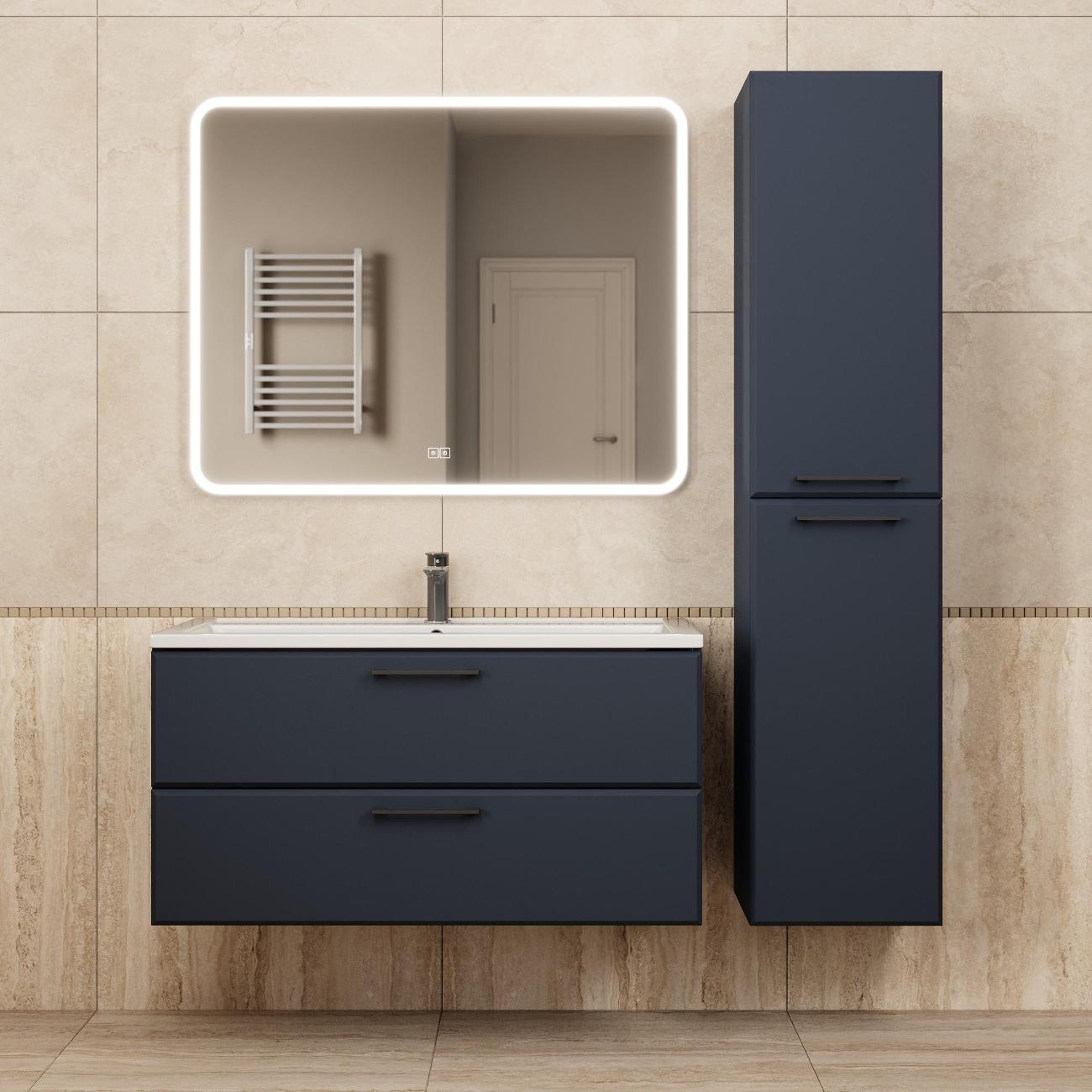 Тумба под раковину Uperwood Foster New 100 см, подвесная, черная