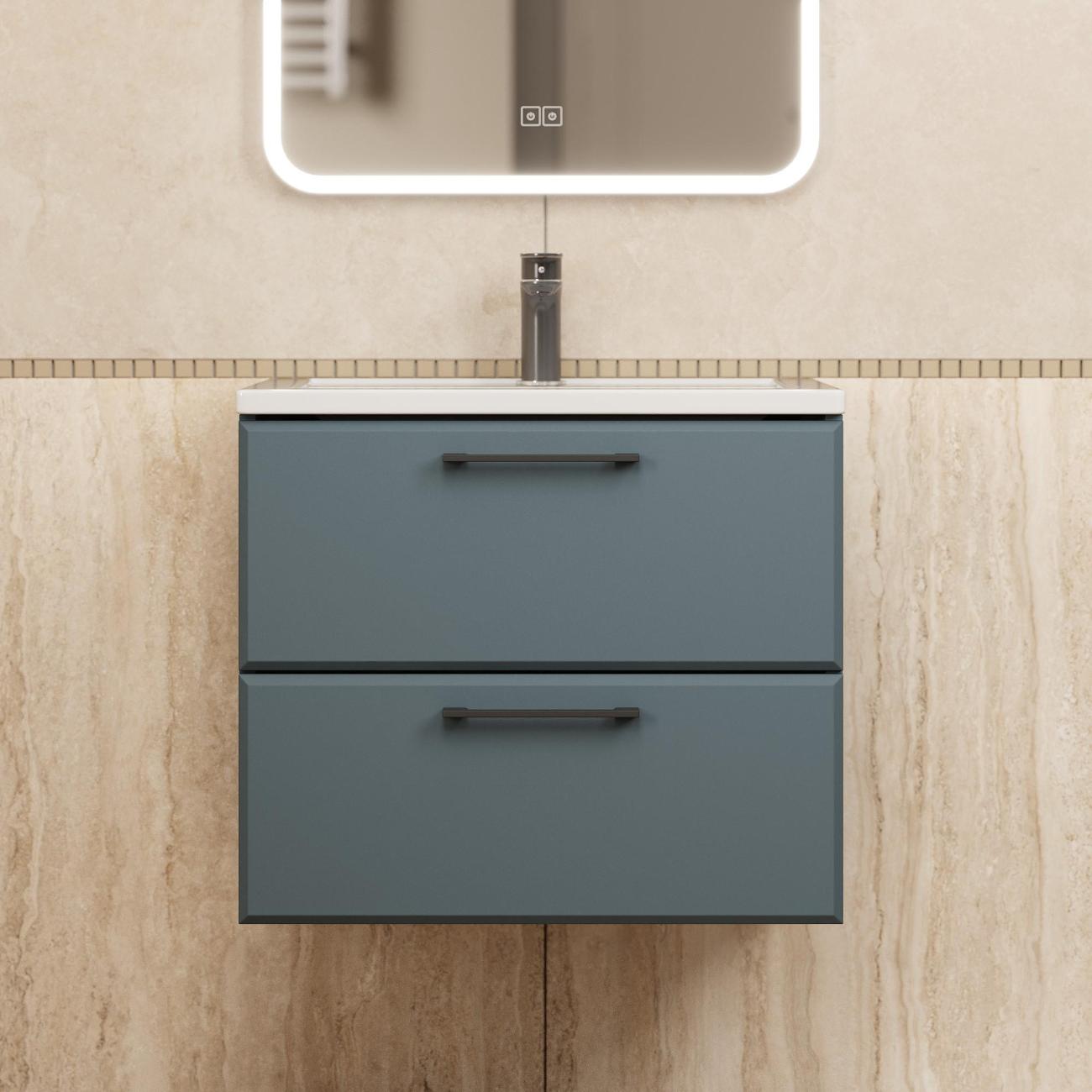 Тумба под раковину Uperwood Foster New 60 см, подвесная, серый графит