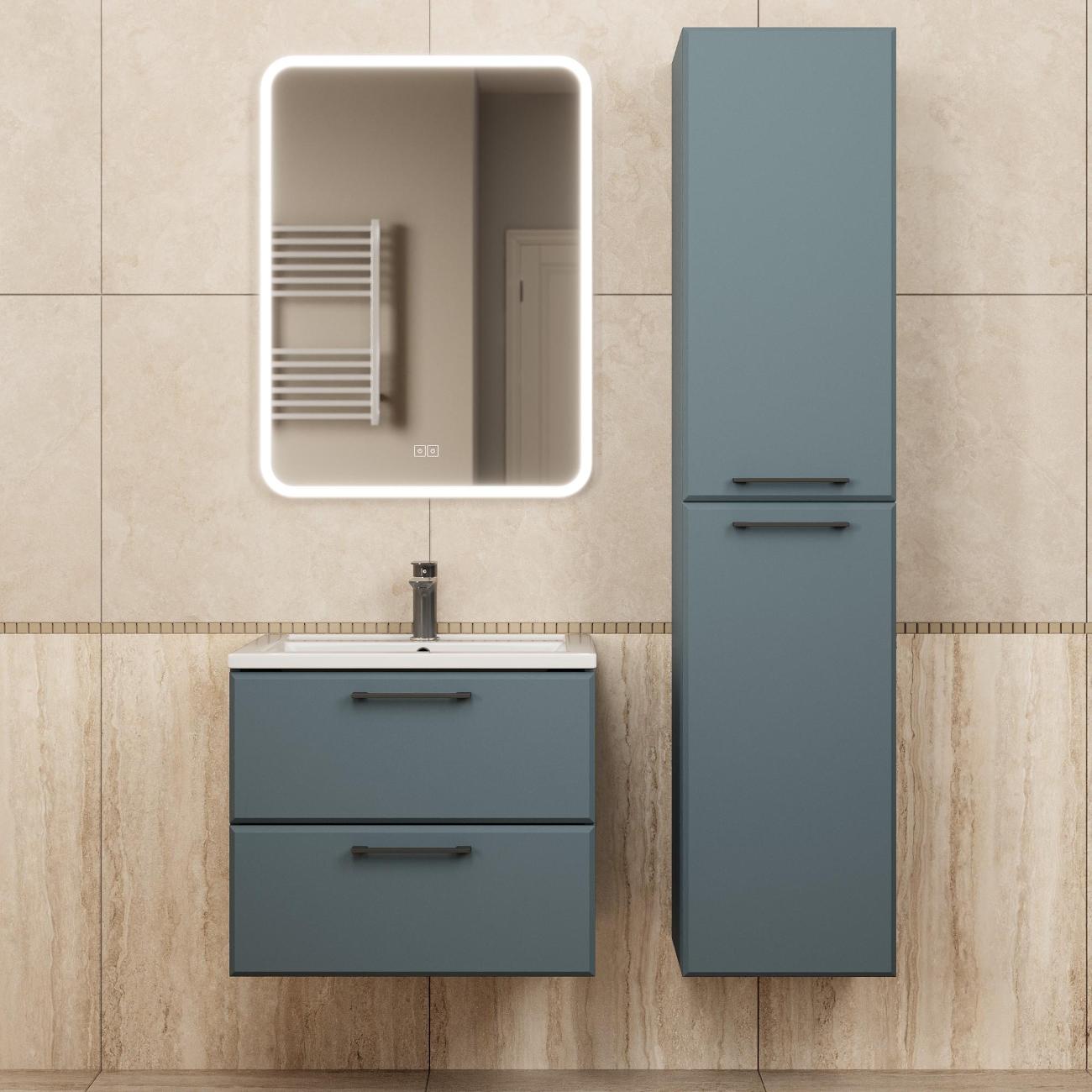 Тумба под раковину Uperwood Foster New 60 см, подвесная, серый графит