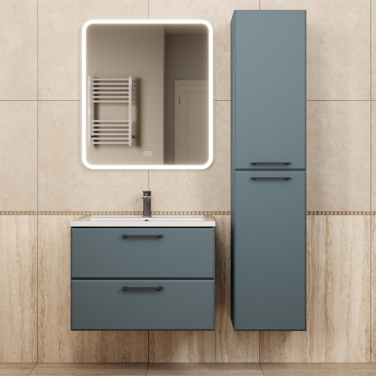 Тумба под раковину Uperwood Foster New 70 см, подвесная, серый графит