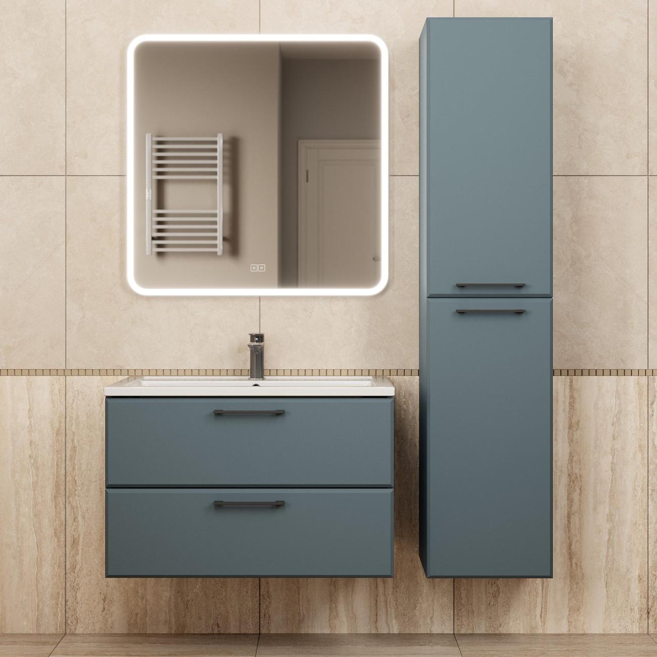 Тумба под раковину Uperwood Foster New 80 см, подвесная, серый графит