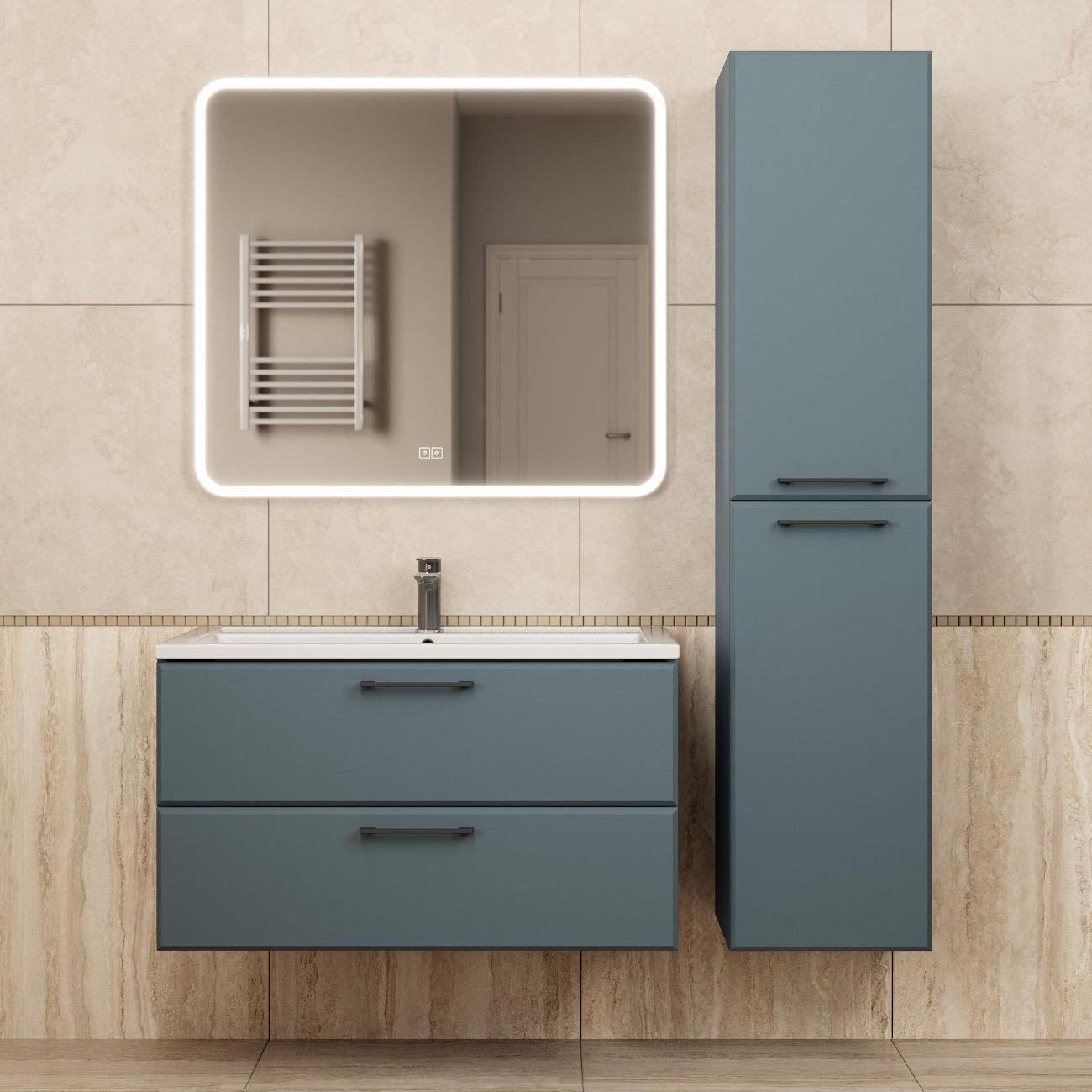 Тумба под раковину Uperwood Foster New 90 см, подвесная, серый графит