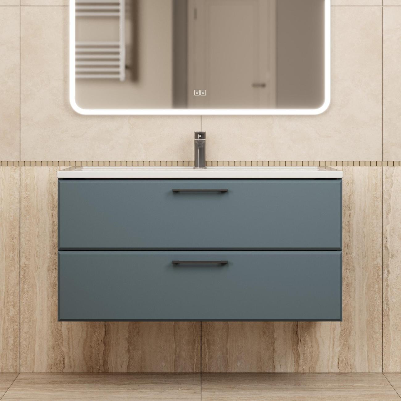 Тумба под раковину Uperwood Foster New 100 см, подвесная, серый графит