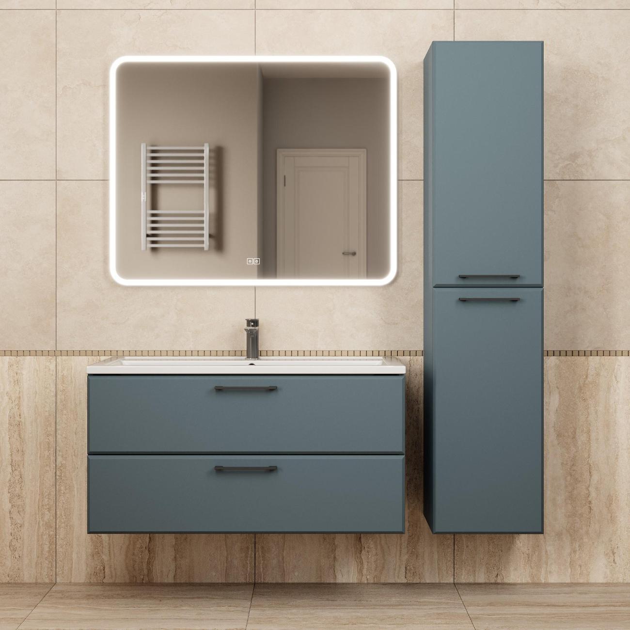 Тумба под раковину Uperwood Foster New 100 см, подвесная, серый графит