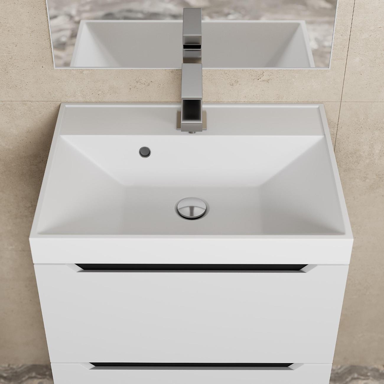 Тумба под раковину Uperwood Tanos 50 см белая с серым