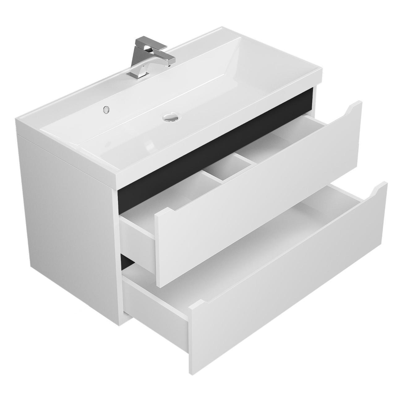 Тумба под раковину Uperwood Tanos 80 см белая с серым