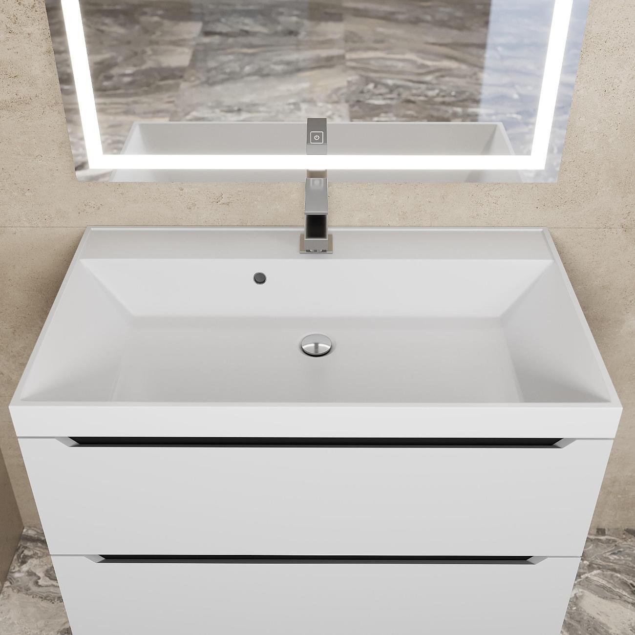 Тумба под раковину Uperwood Tanos 80 см белая с серым