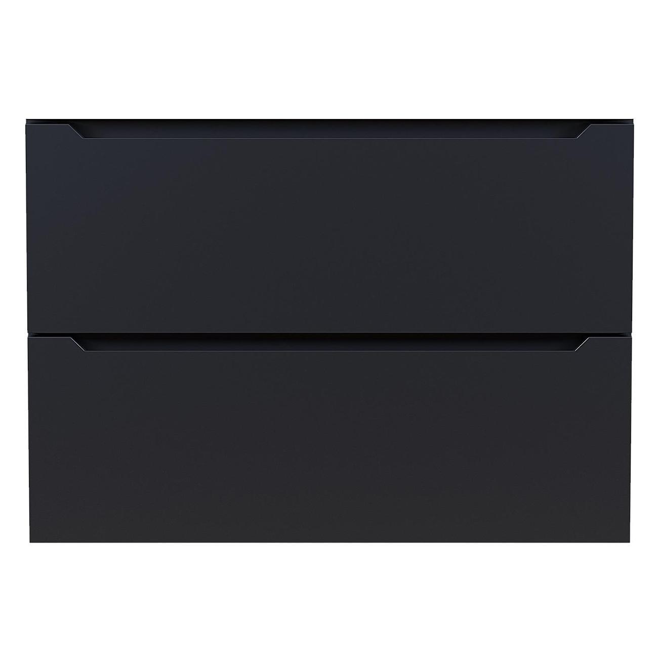 Тумба под раковину Uperwood для ванной 70 см, подвесная, черная матовая фото