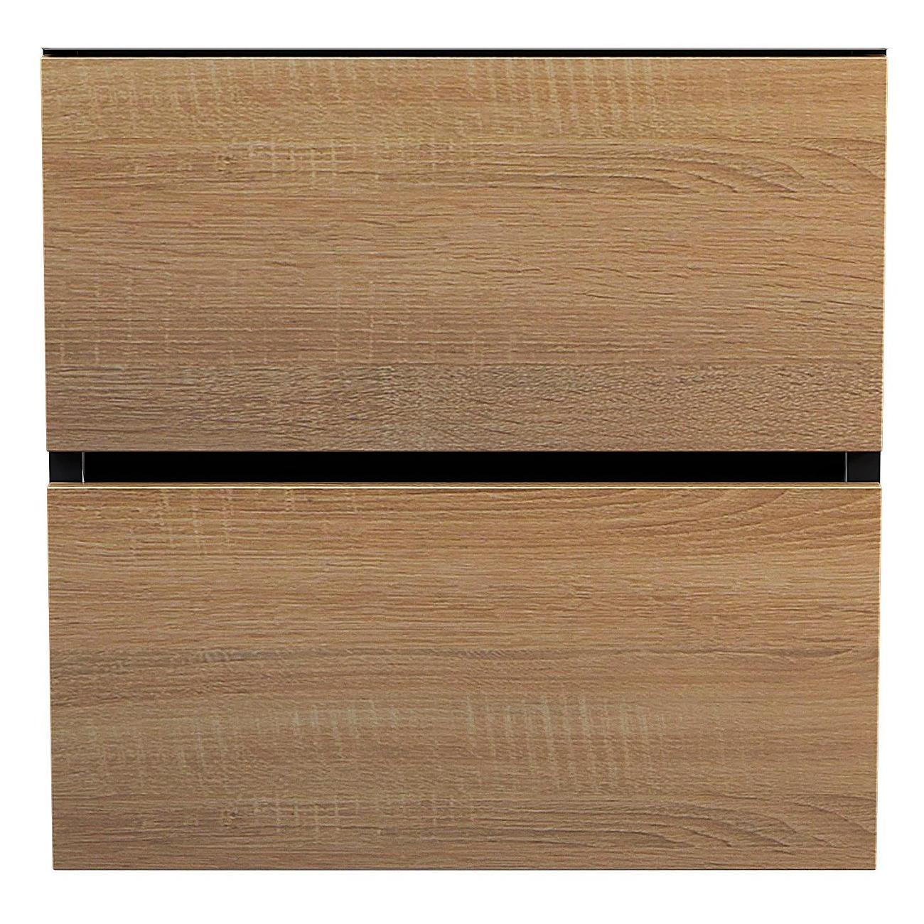 Тумба под раковину Uperwood Barsa, 60 см, подвесная, черная/дуб сонома фото