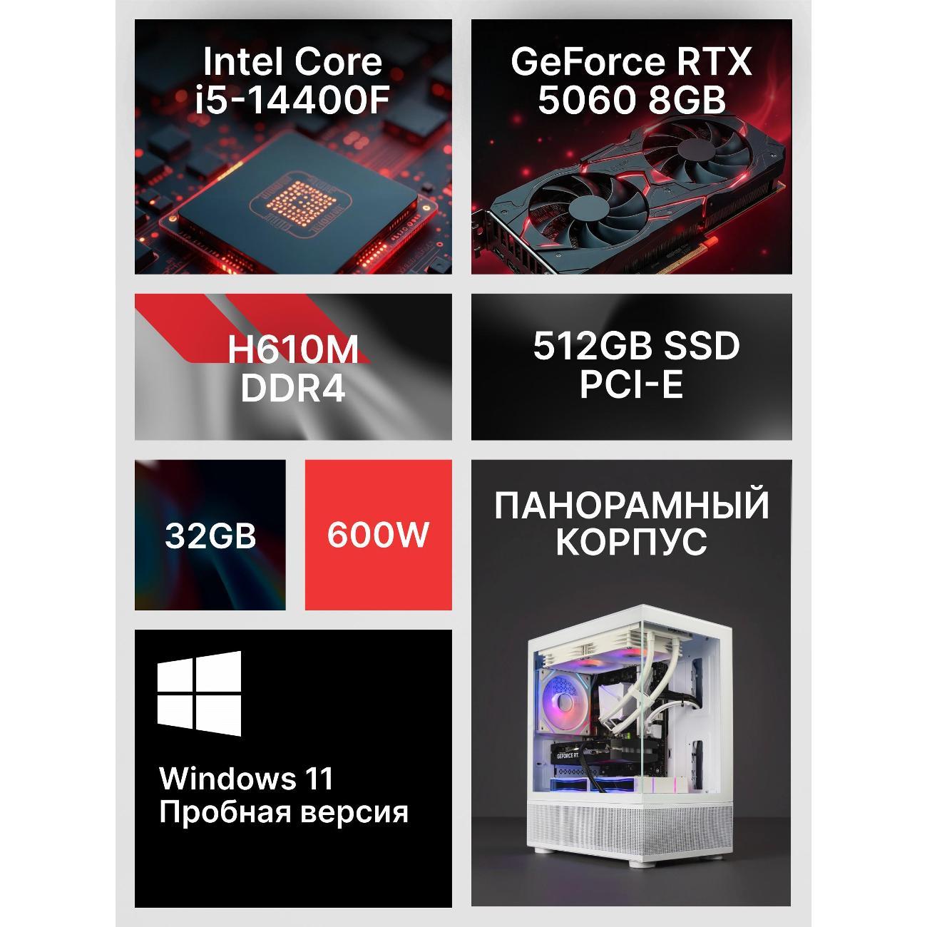 Системный блок игровой Robotcomp M-16 V1 Plus Aqua White Mini